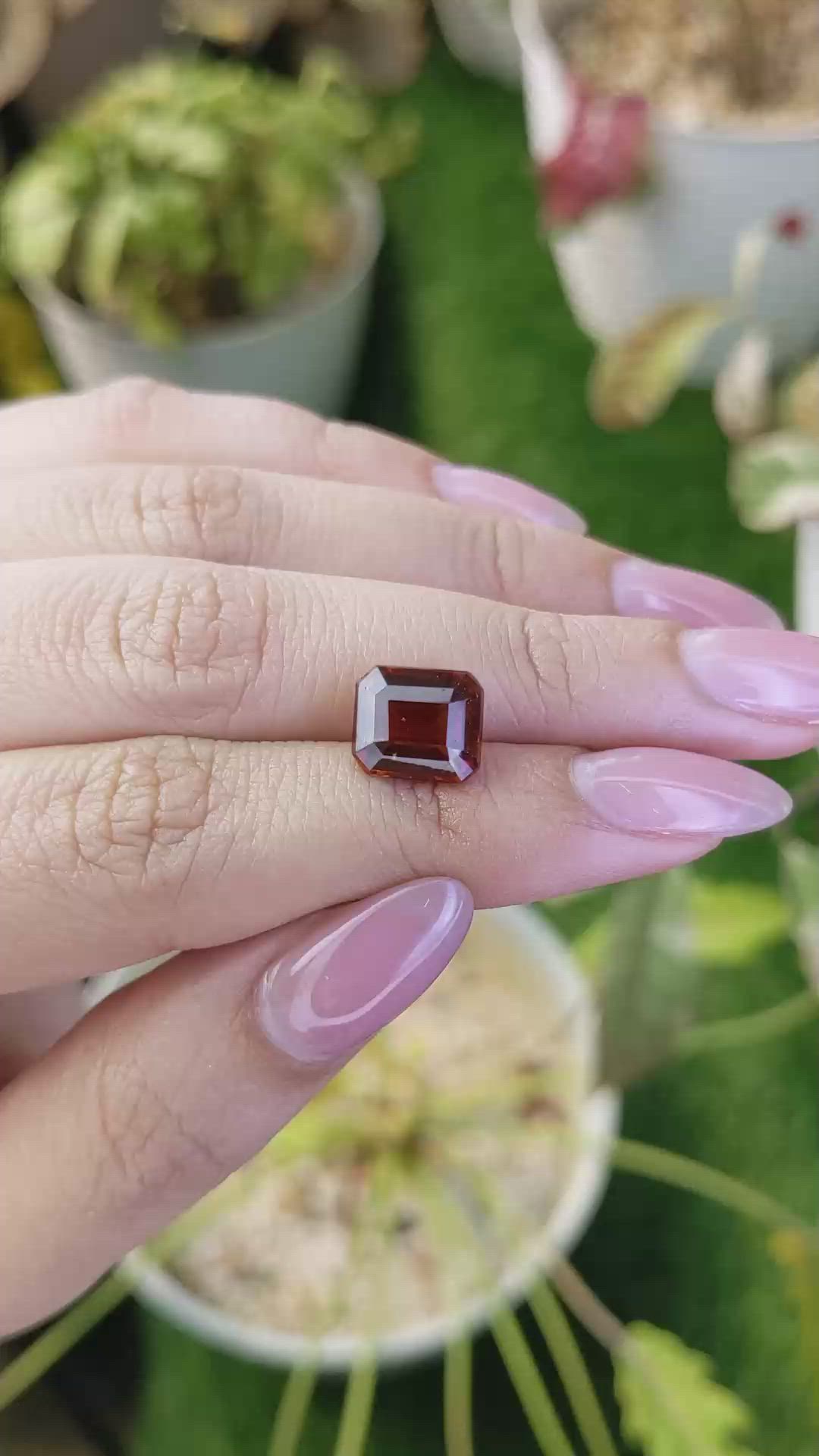 4.68 Ct. Reddish Orange Hessonite Garnet from Madagascar Size Video
