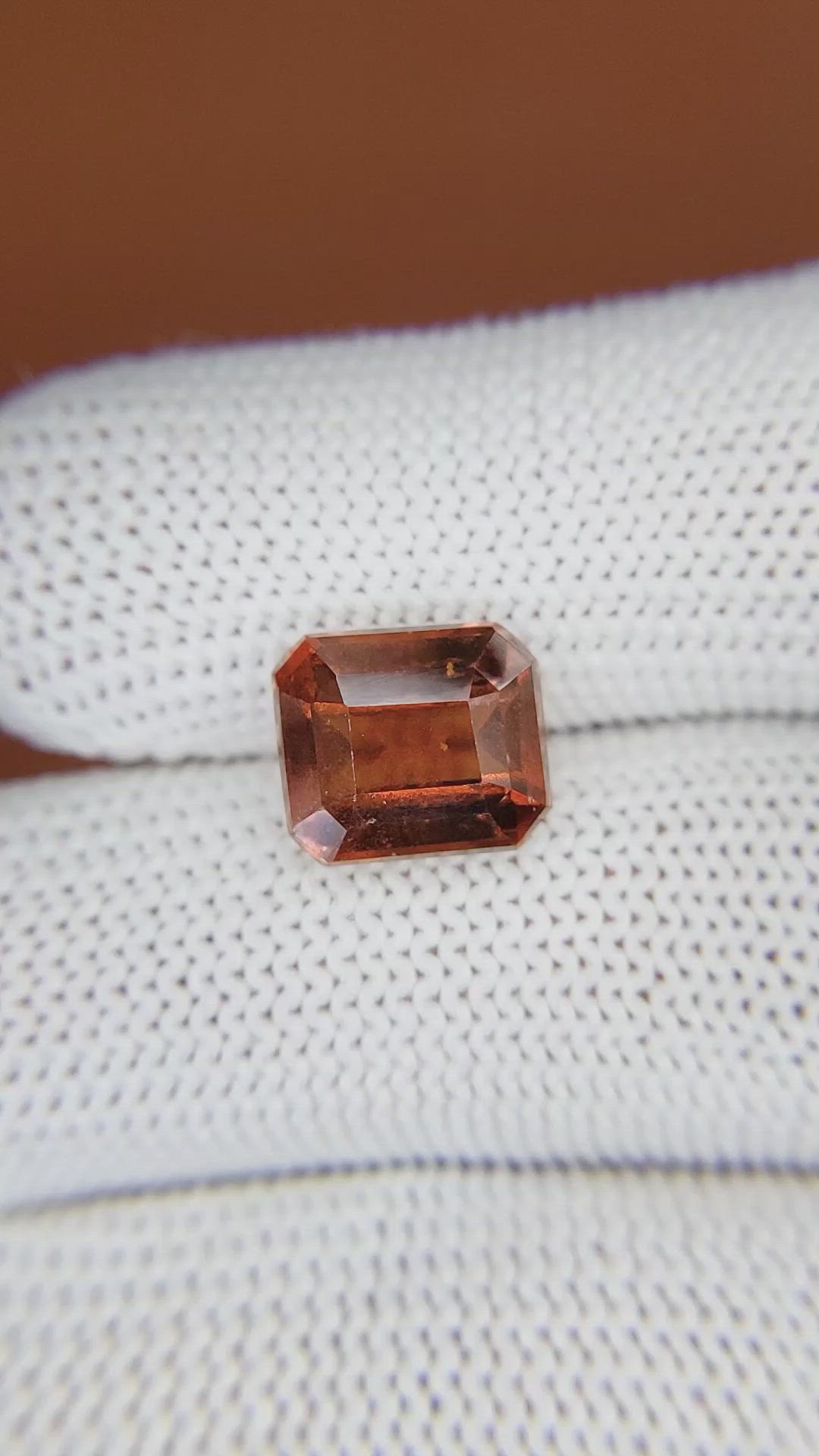 4.68 Ct. Reddish Orange Hessonite Garnet from Madagascar Size Video