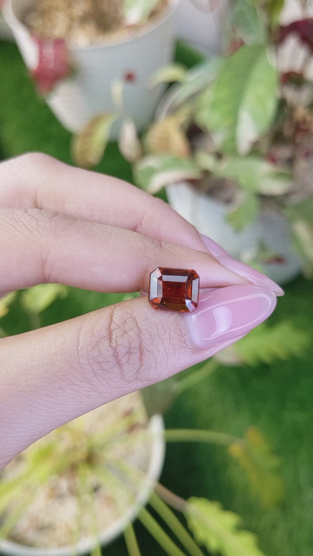 4.68 Ct. Reddish Orange Hessonite Garnet from Madagascar Size Video