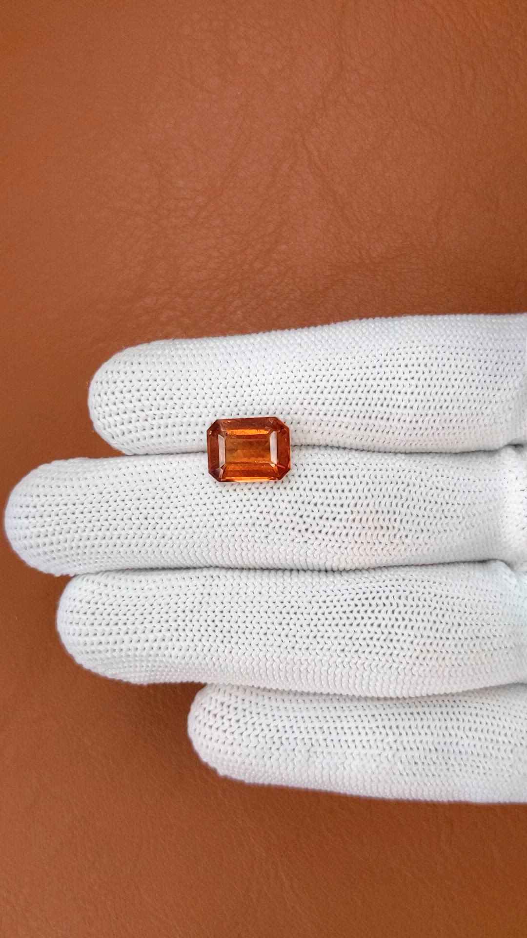 4.73 Ct. Orange Hessonite Garnet from Madagascar Size Video
