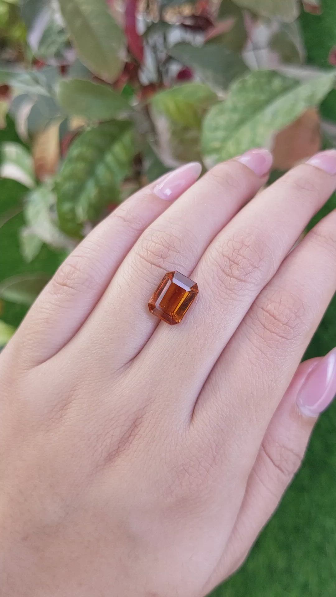 4.73 Ct. Orange Hessonite Garnet from Madagascar Size Video