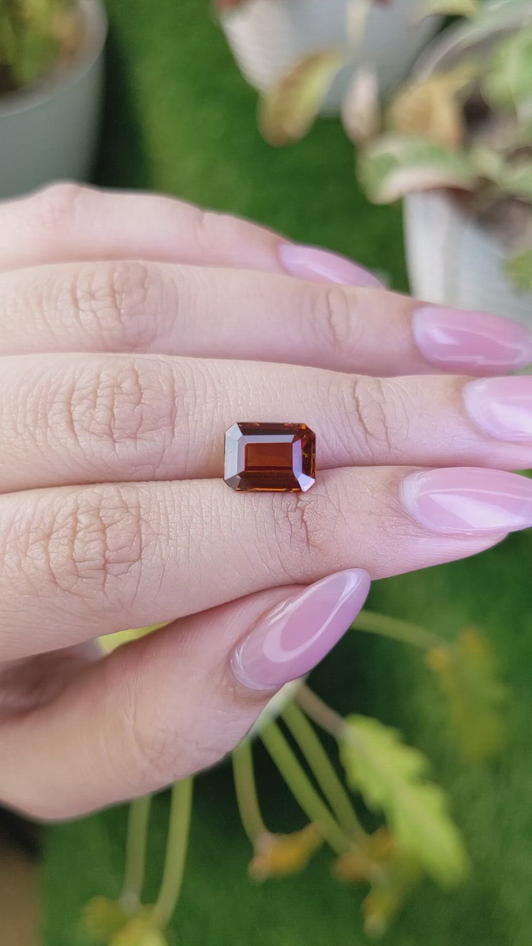 3.40 Ct. Reddish Orange Hessonite Garnet from Madagascar Size Video
