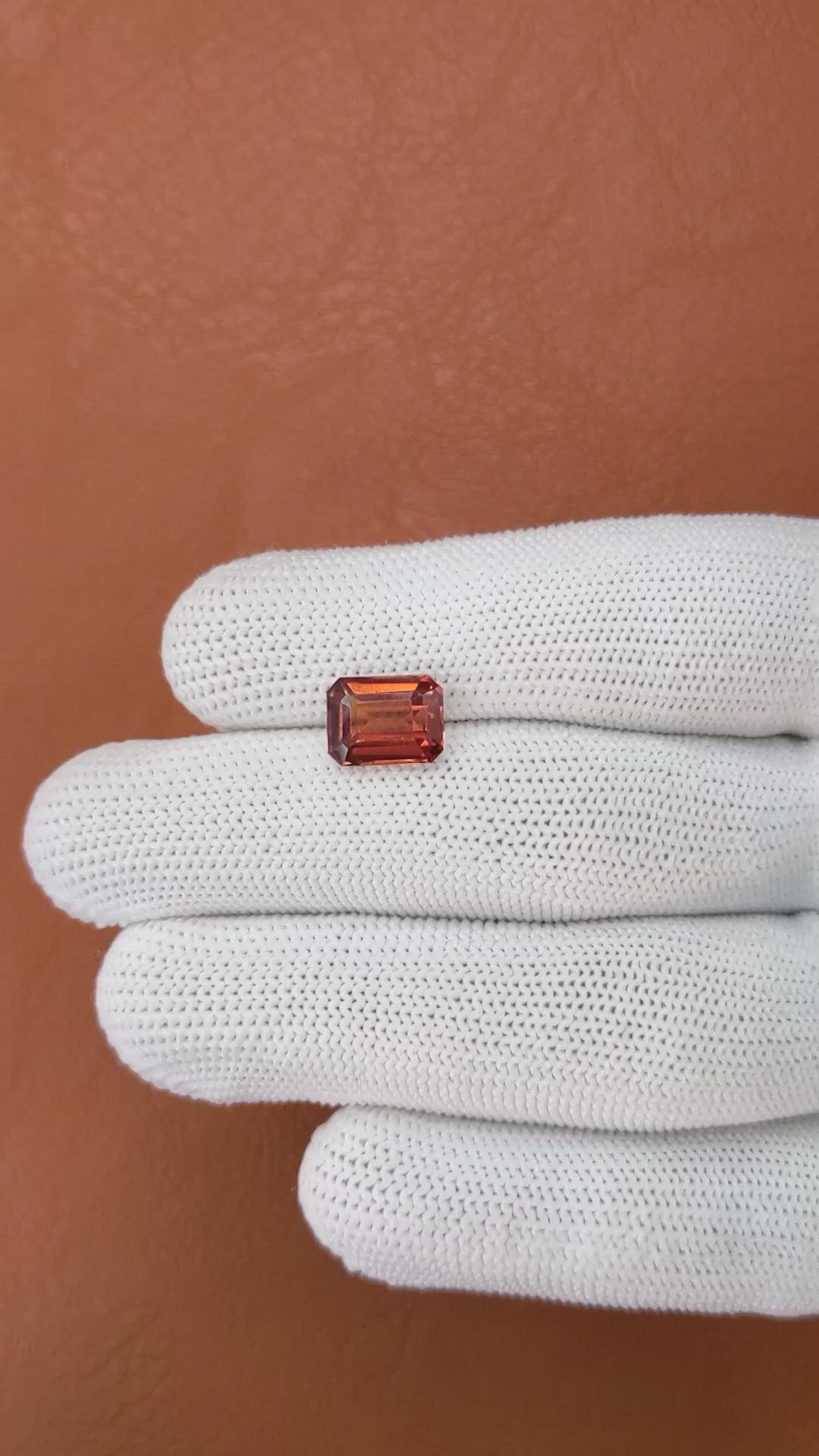 3.40 Ct. Reddish Orange Hessonite Garnet from Madagascar Size Video