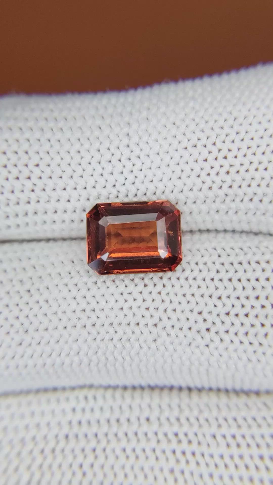 3.40 Ct. Reddish Orange Hessonite Garnet from Madagascar Size Video