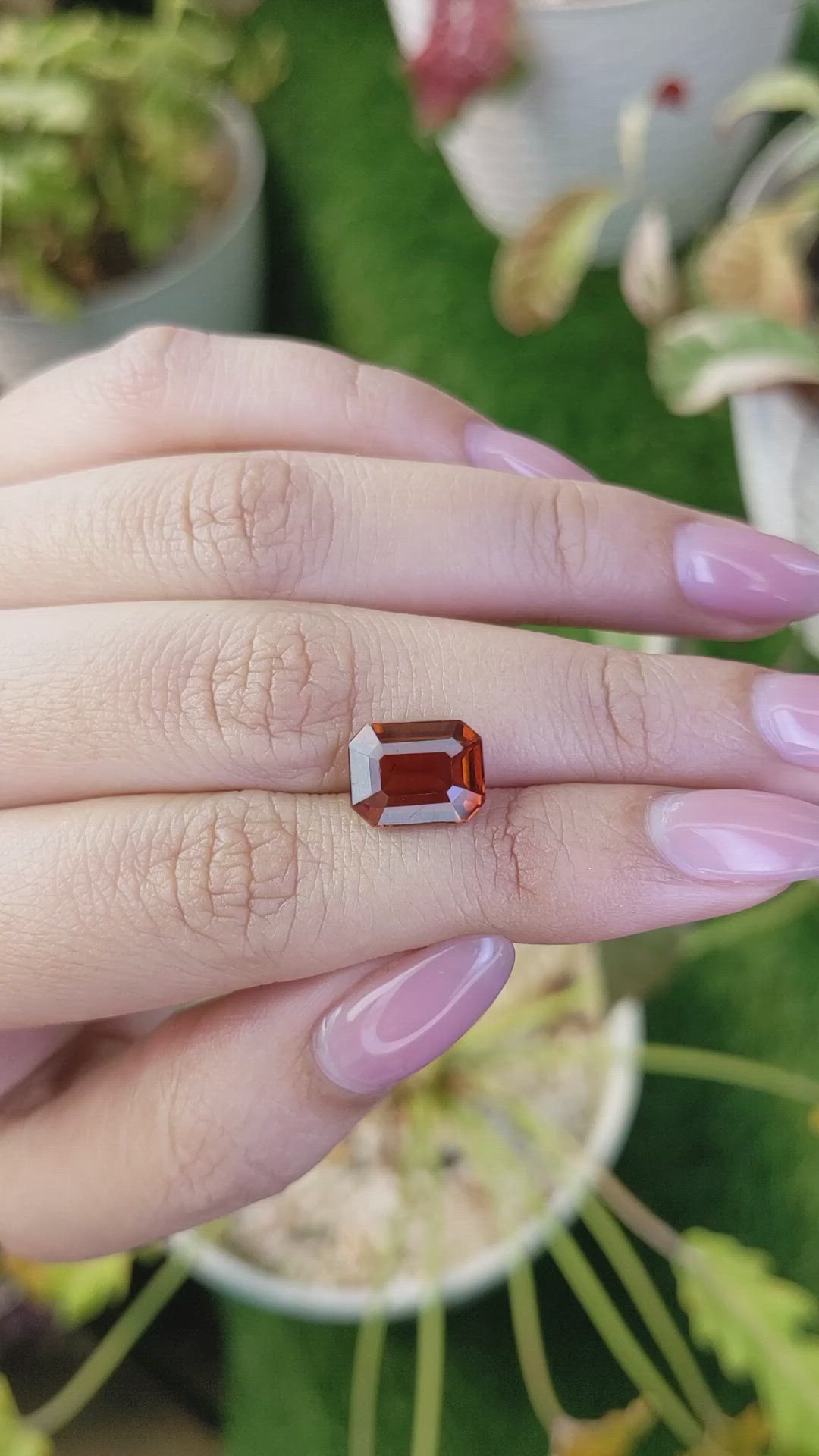 4.77 Ct. Reddish Orange Hessonite Garnet from Madagascar Size Video