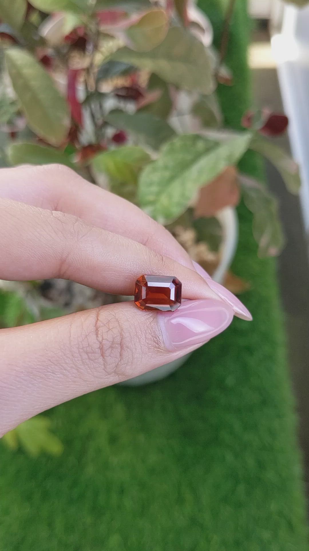 4.77 Ct. Reddish Orange Hessonite Garnet from Madagascar Size Video