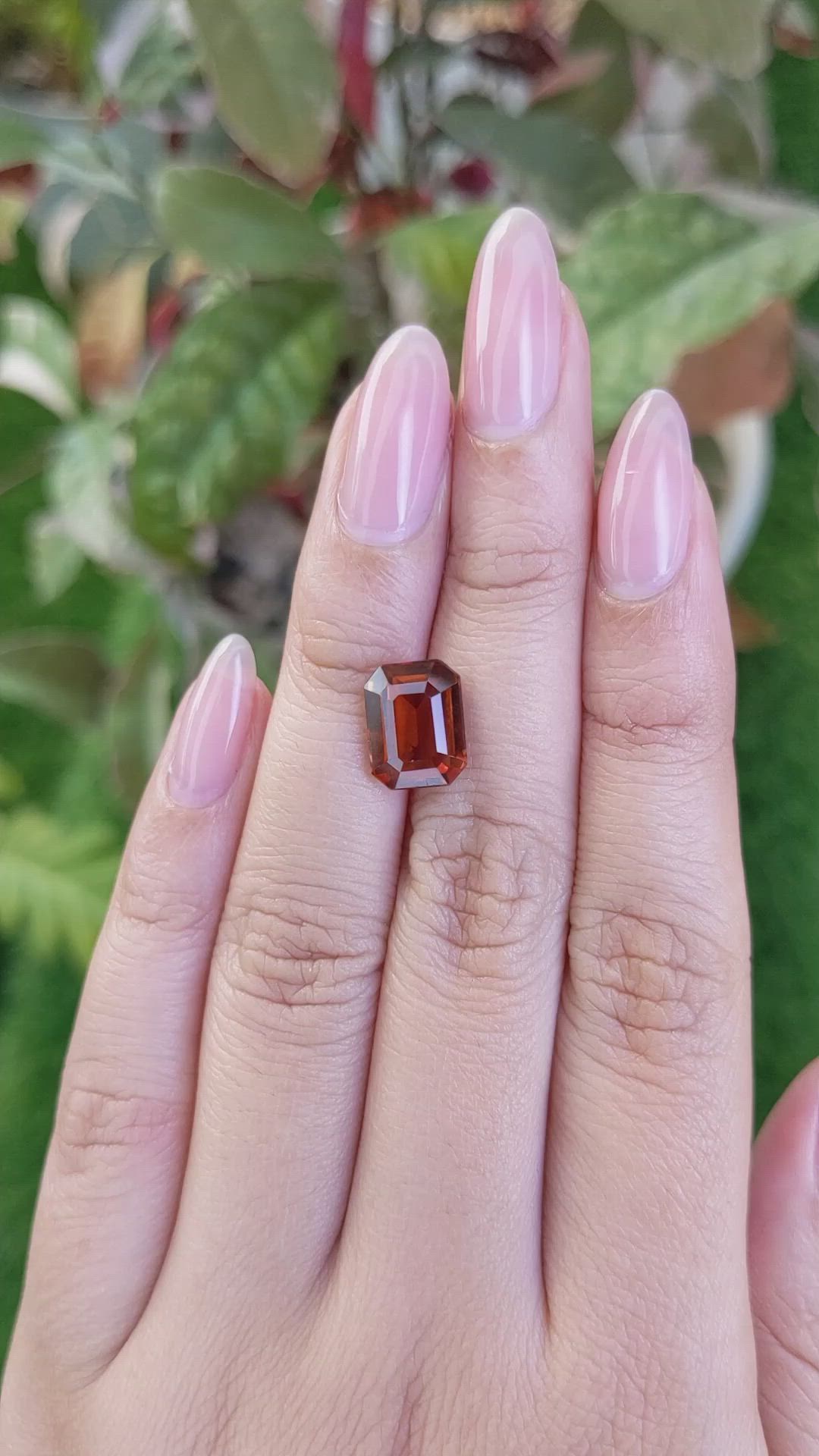 4.77 Ct. Reddish Orange Hessonite Garnet from Madagascar Size Video