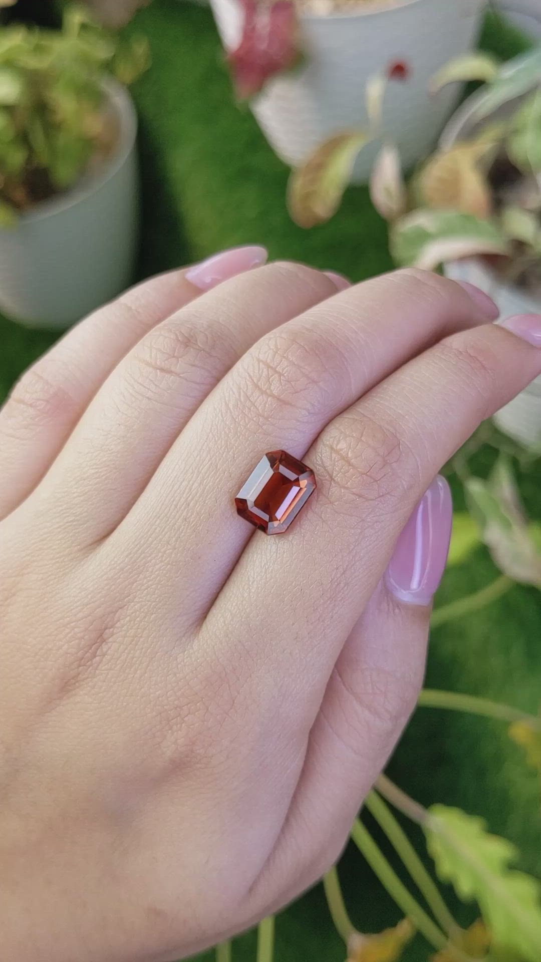 4.77 Ct. Reddish Orange Hessonite Garnet from Madagascar Size Video