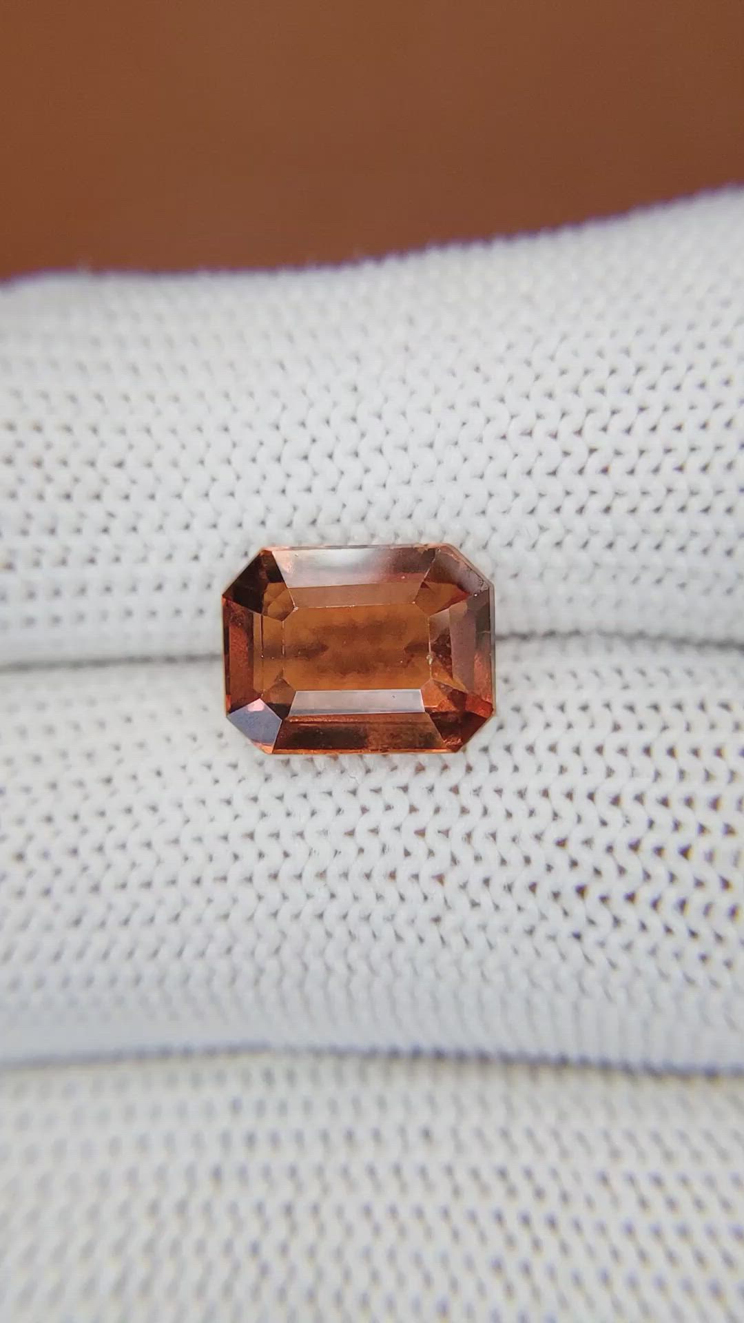 4.77 Ct. Reddish Orange Hessonite Garnet from Madagascar Size Video