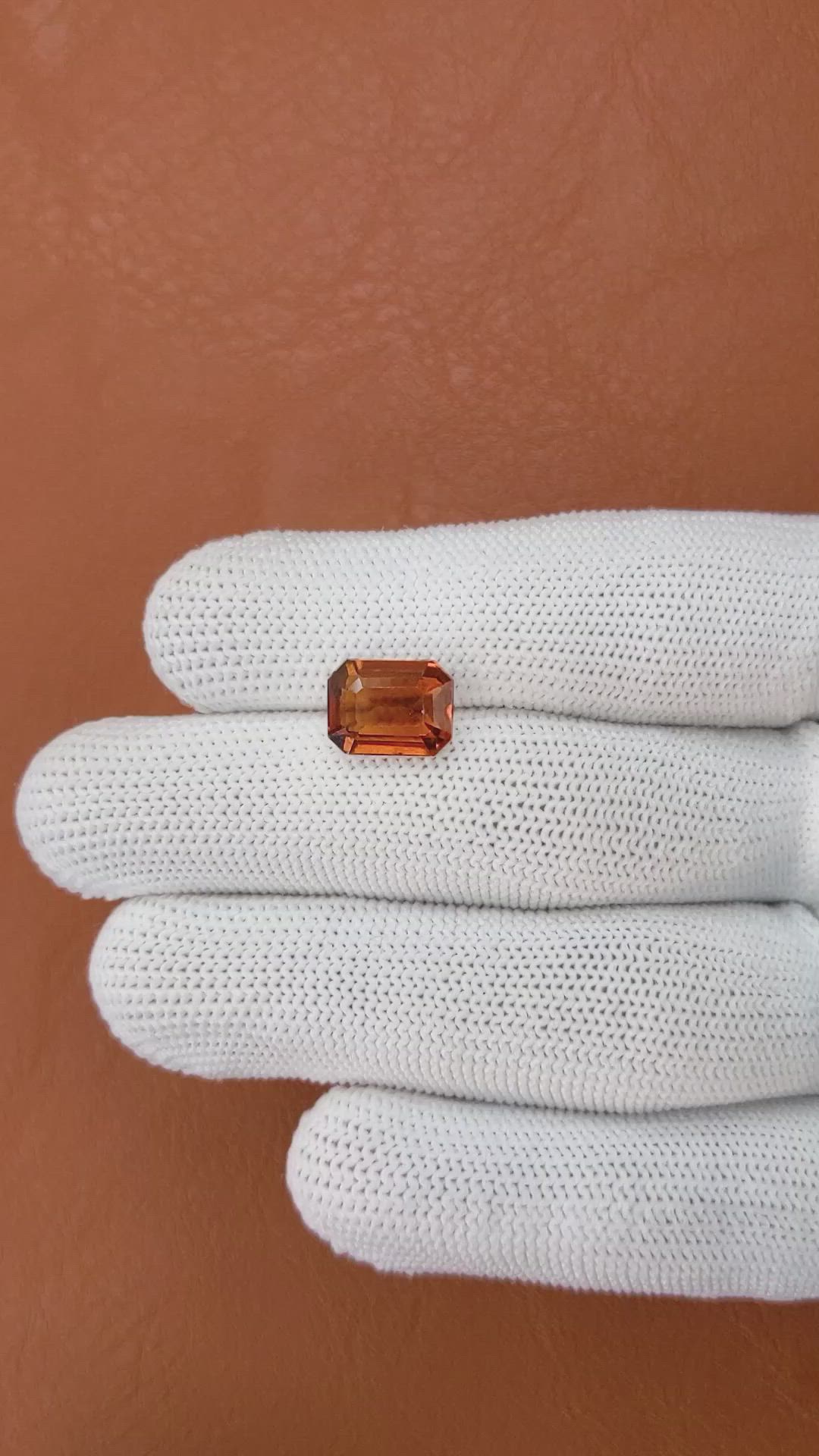 4.77 Ct. Reddish Orange Hessonite Garnet from Madagascar Size Video