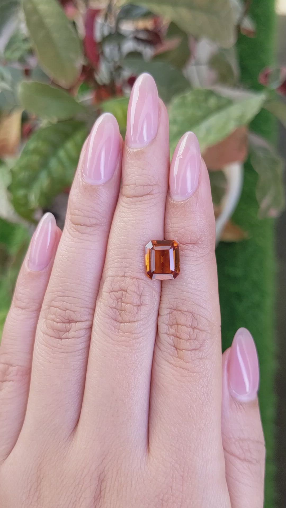 3.93 Ct. Reddish Orange Hessonite Garnet from Madagascar Size Video