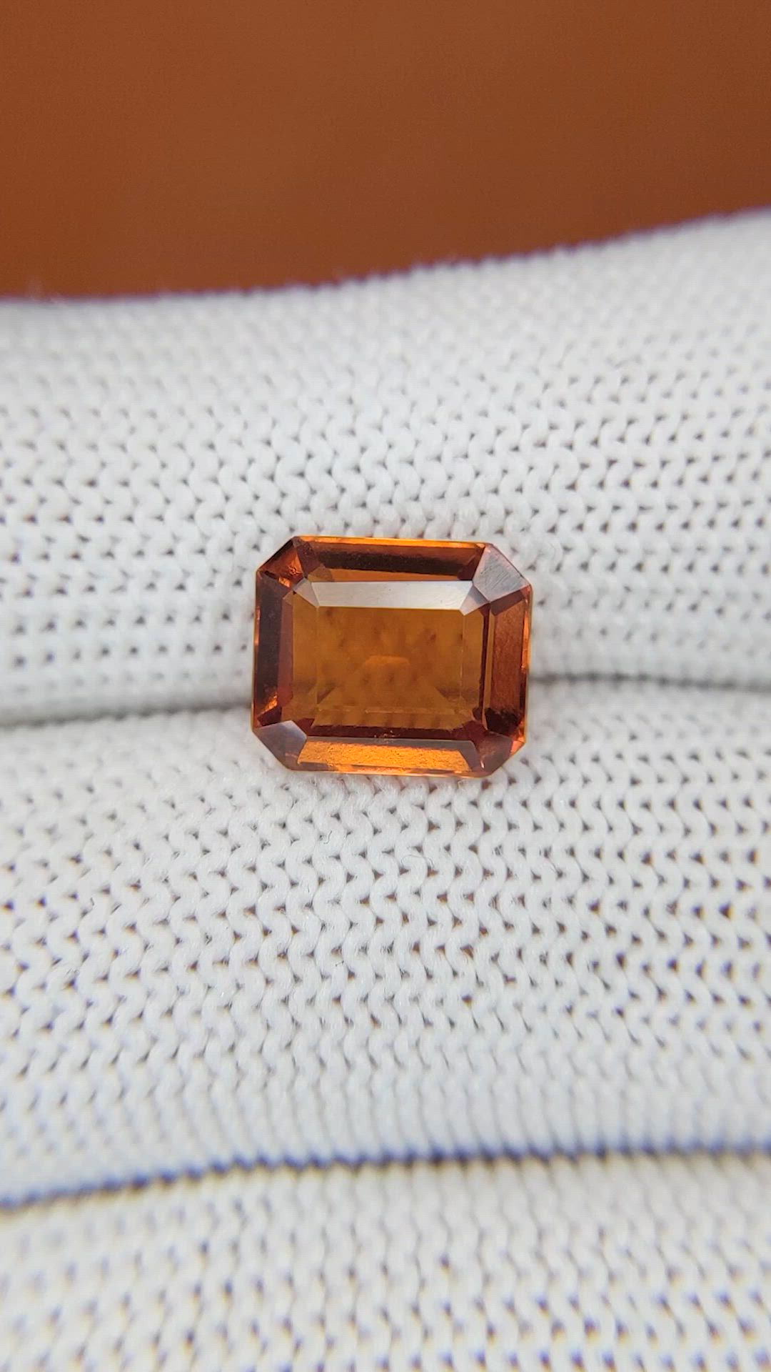 3.93 Ct. Reddish Orange Hessonite Garnet from Madagascar Size Video