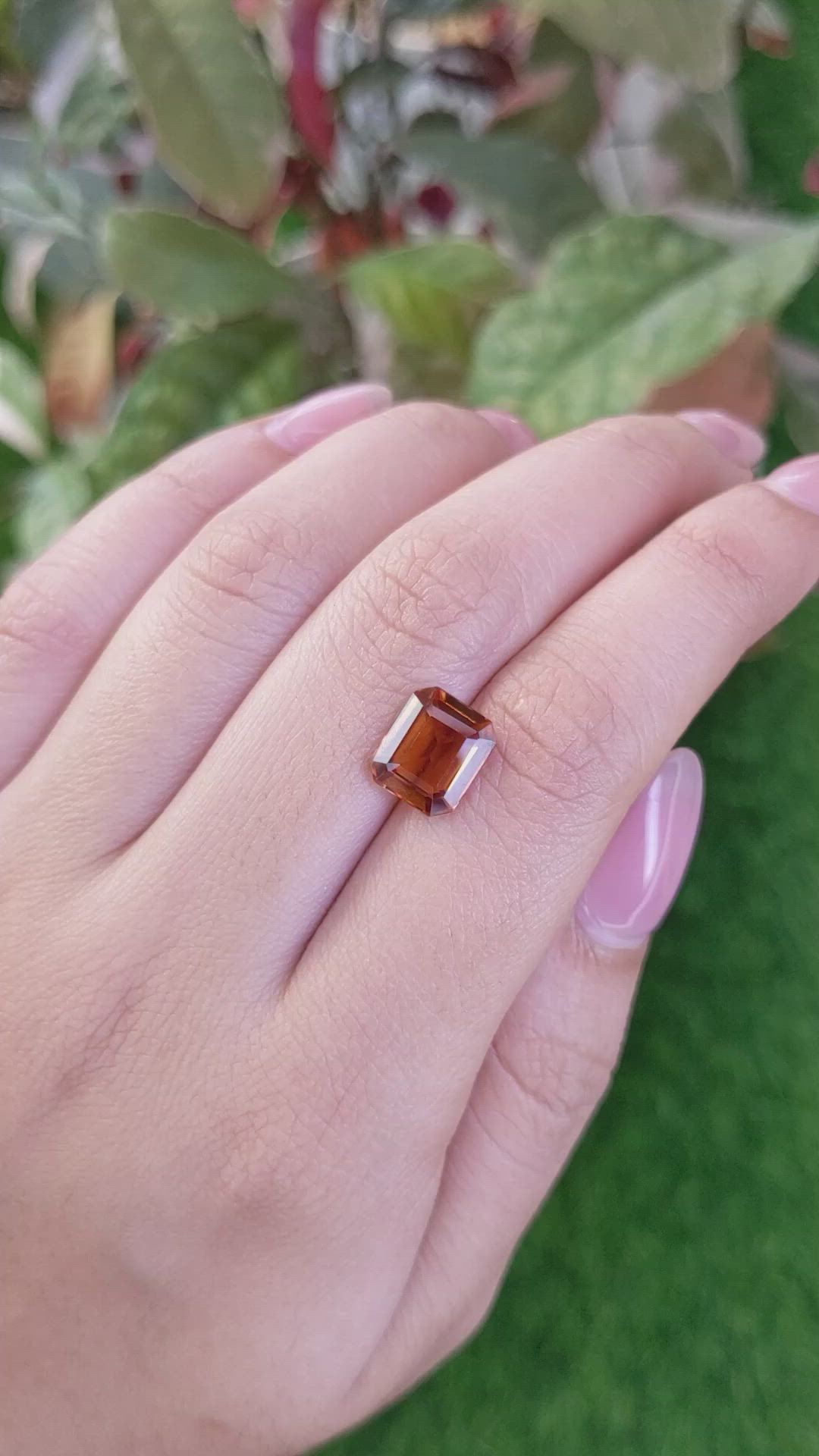 3.93 Ct. Reddish Orange Hessonite Garnet from Madagascar Size Video