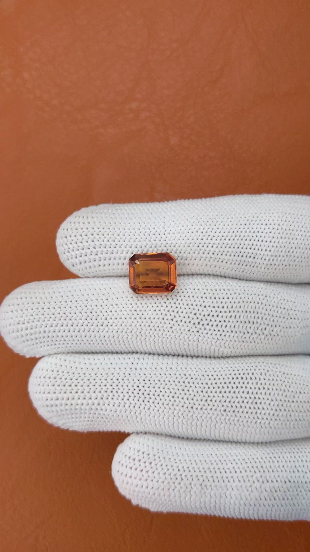 3.93 Ct. Reddish Orange Hessonite Garnet from Madagascar Size Video