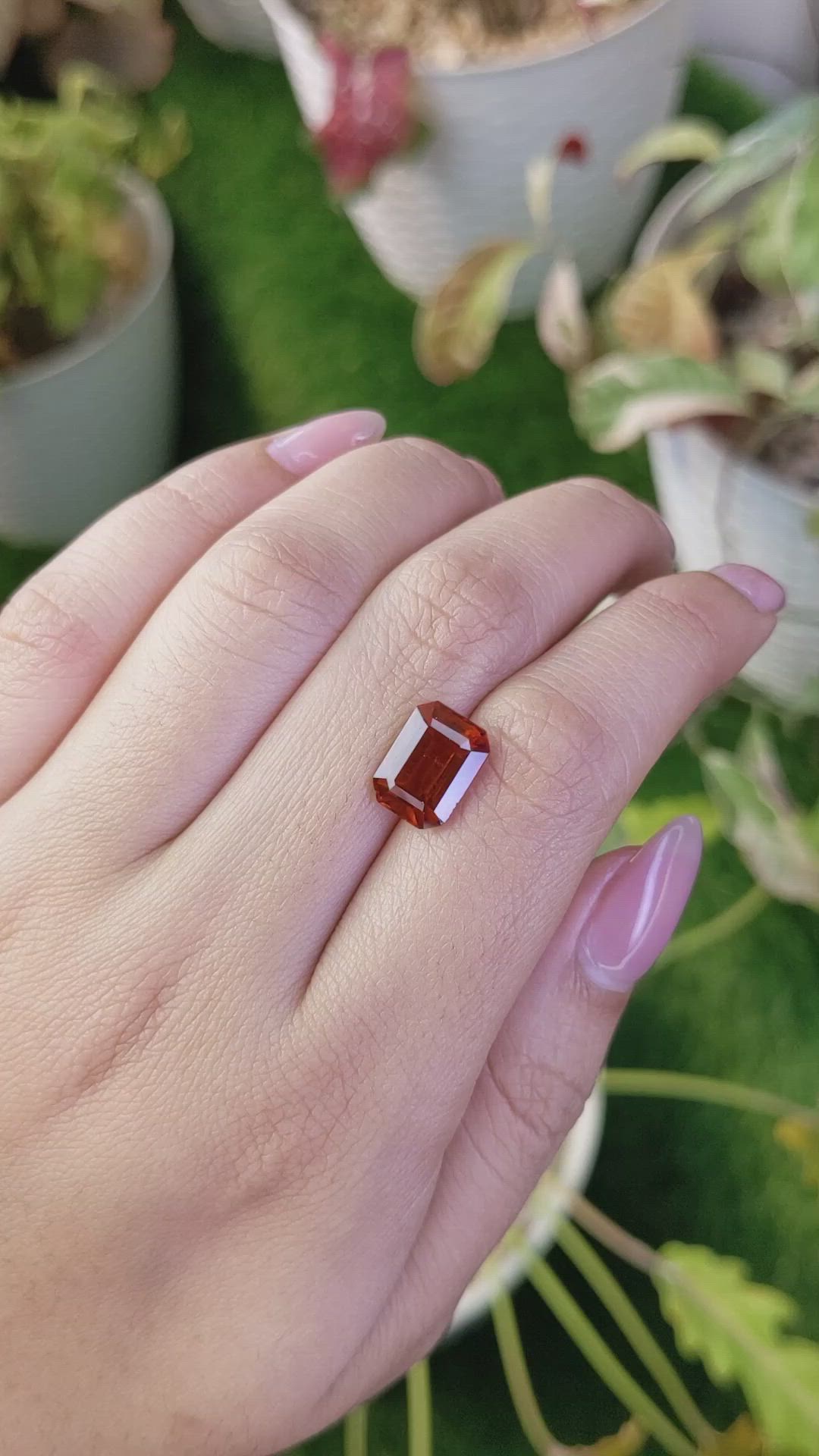 4.51 Ct. Orange Hessonite Garnet from Madagascar Size Video