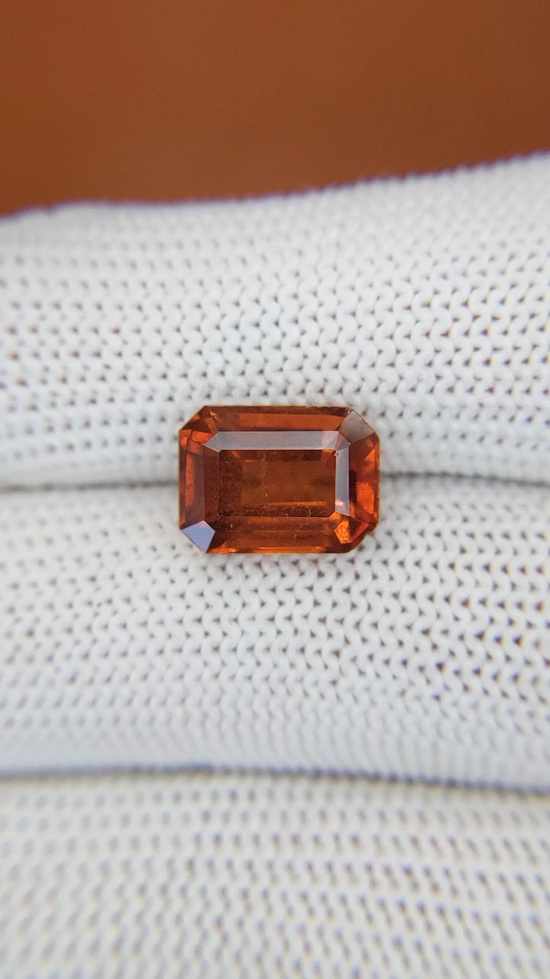 4.51 Ct. Orange Hessonite Garnet from Madagascar Size Video