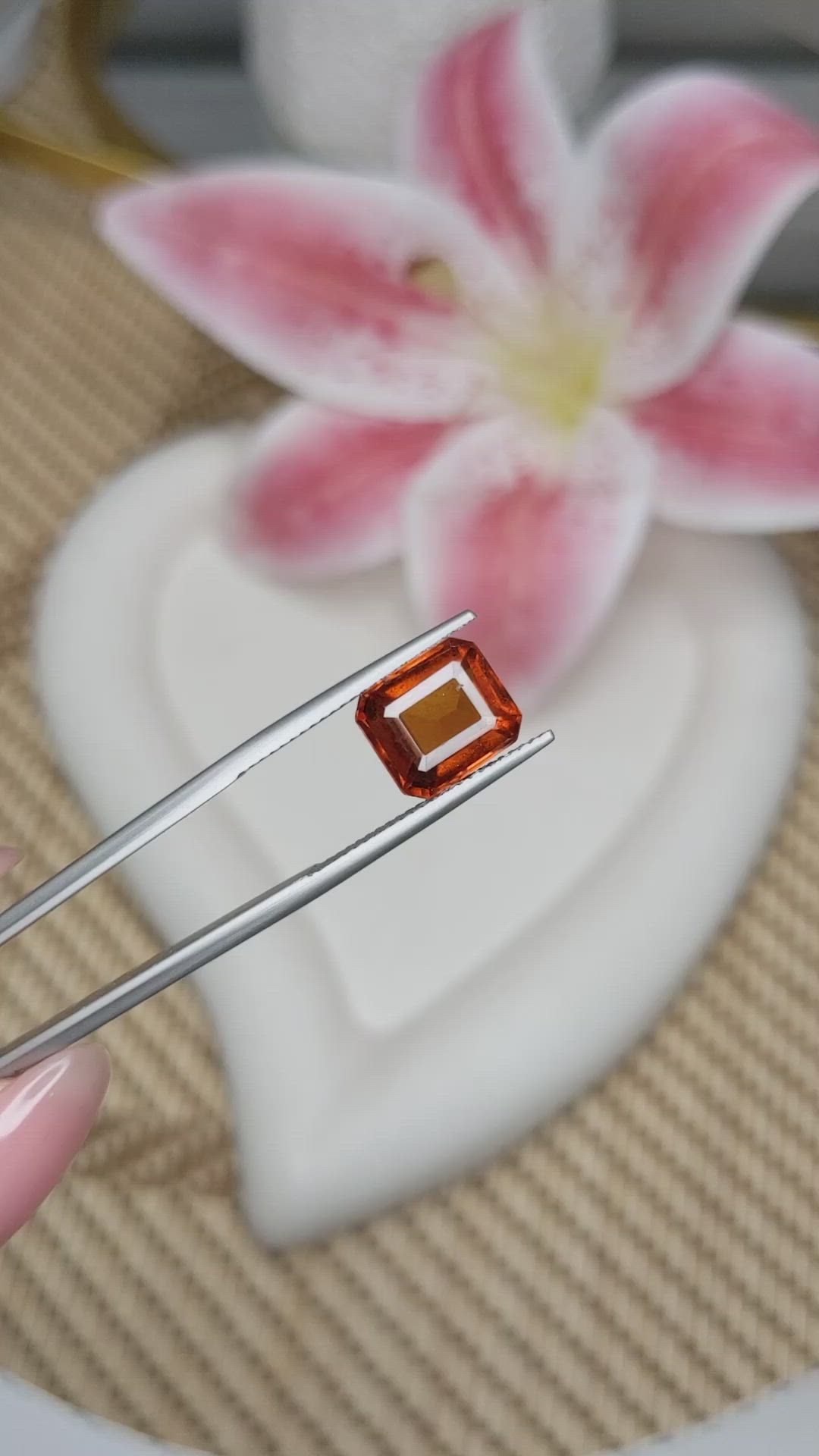 4.29 Ct. Orange Hessonite Garnet from Madagascar Size Video