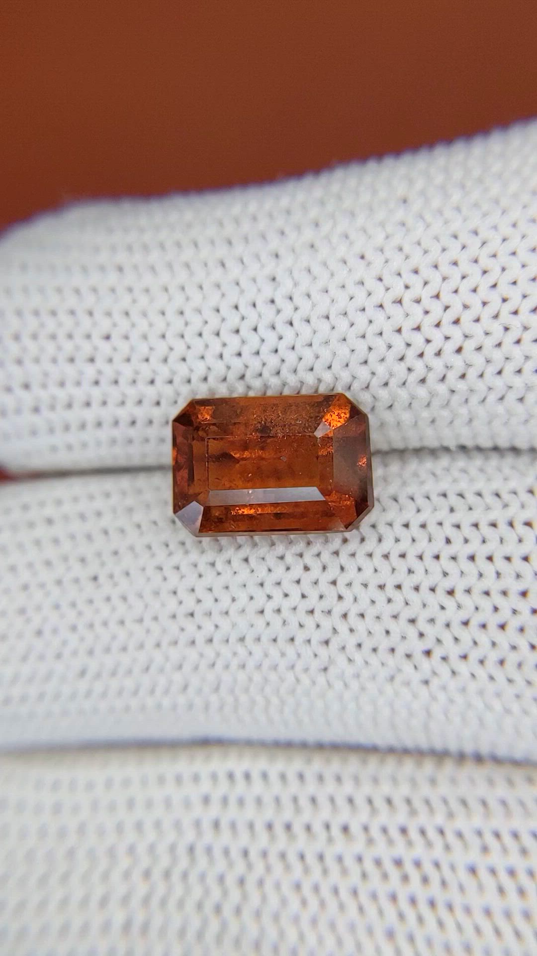 4.84 Ct. Orange Hessonite Garnet from Madagascar Size Video