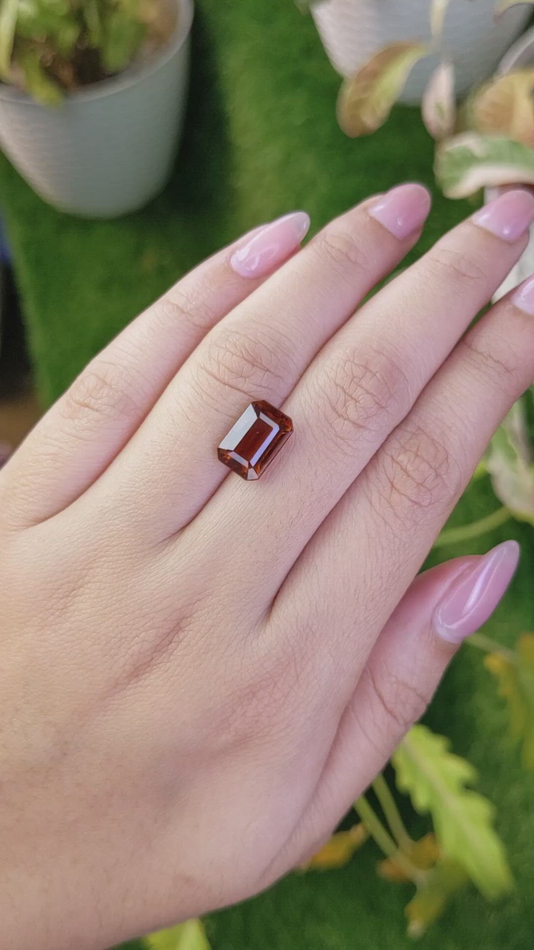 4.84 Ct. Orange Hessonite Garnet from Madagascar Size Video