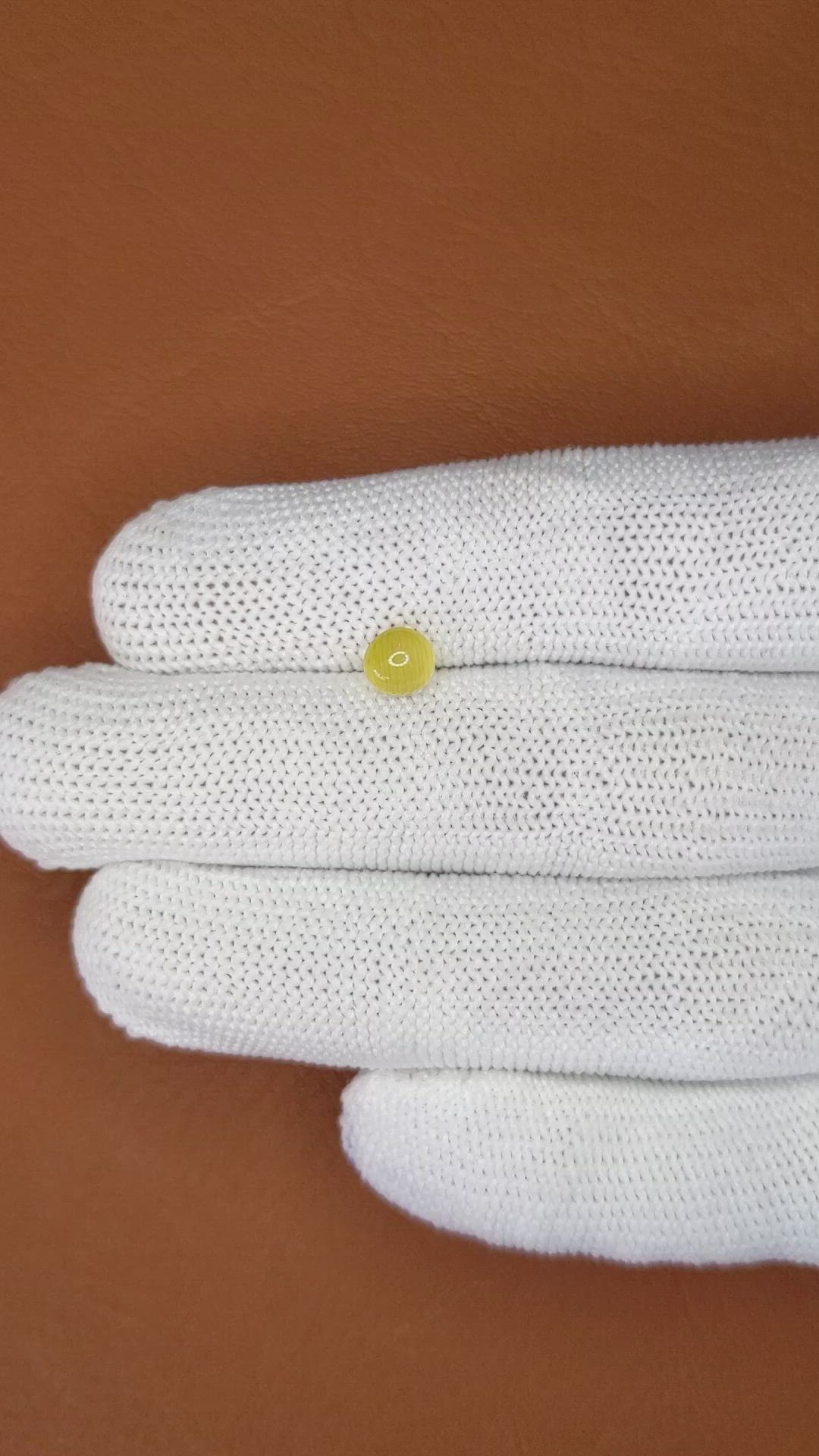 0.98 Ct. Yellow Cabochon Chrysoberyl from Ceylon (Sri Lanka) Size Video