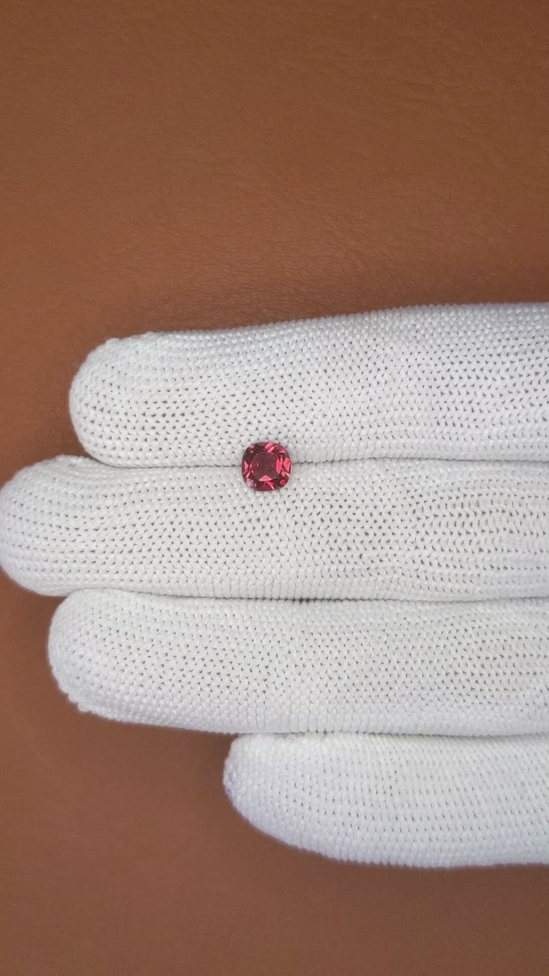 1.00 Ct. Red Garnet from Ceylon (Sri Lanka) Size Video