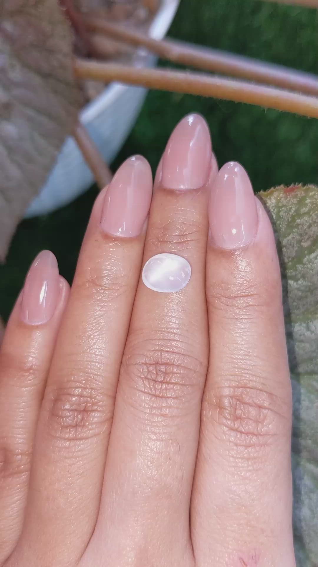 2.07 Ct. White Cabochon Moonstone from Ceylon (Sri Lanka) Size Video
