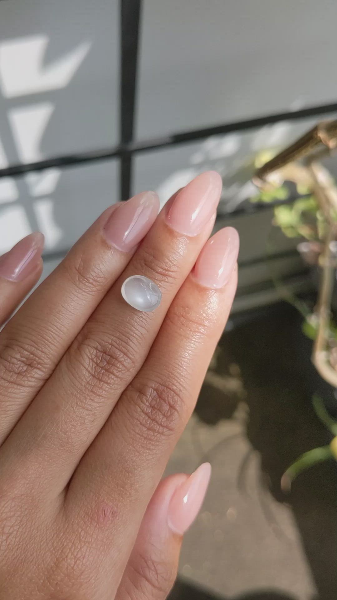 2.07 Ct. White Cabochon Moonstone from Ceylon (Sri Lanka) Size Video