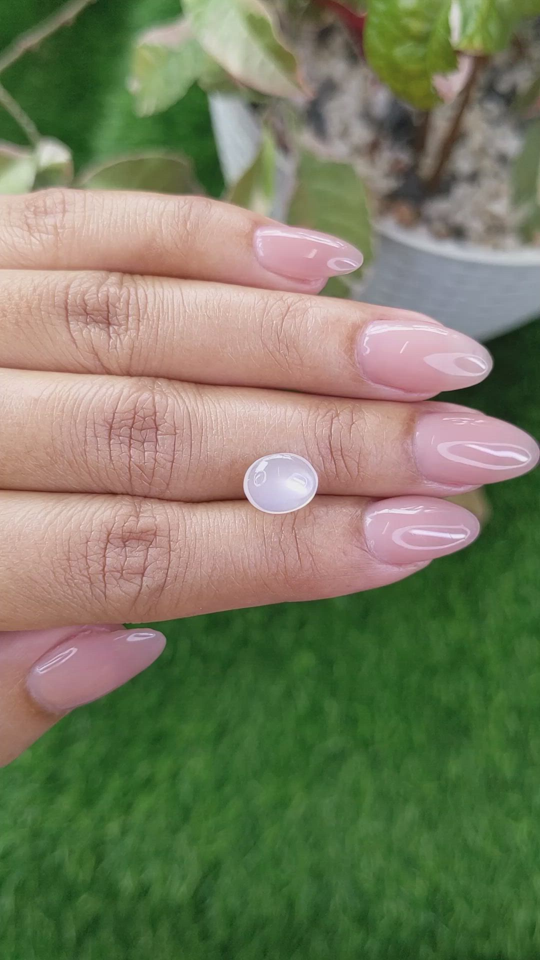 2.43 Ct. White Cabochon Moonstone from Ceylon (Sri Lanka) Size Video