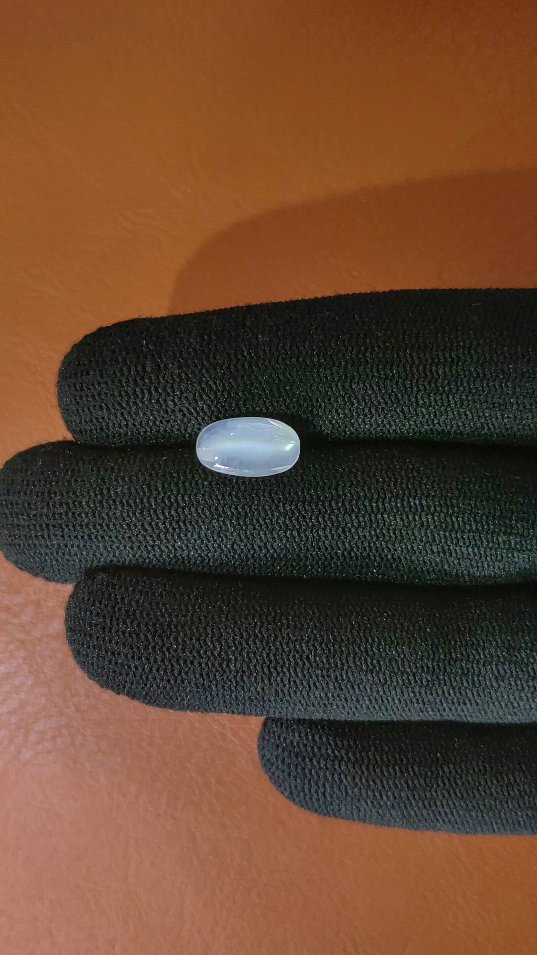 2.62 Ct. White Cabochon Moonstone from Ceylon (Sri Lanka) Size Video