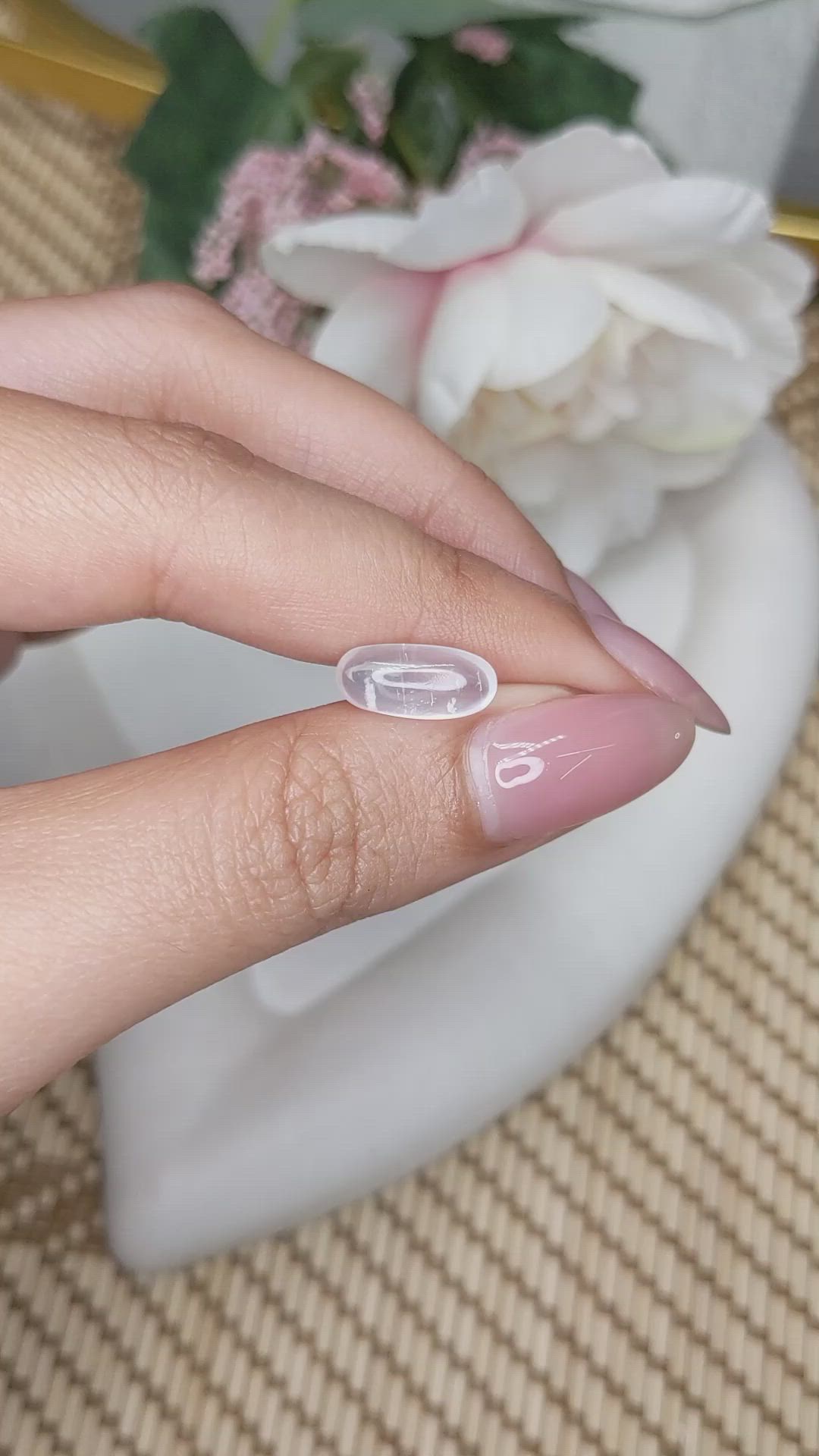 2.35 Ct. White Cabochon Moonstone from Ceylon (Sri Lanka) Size Video