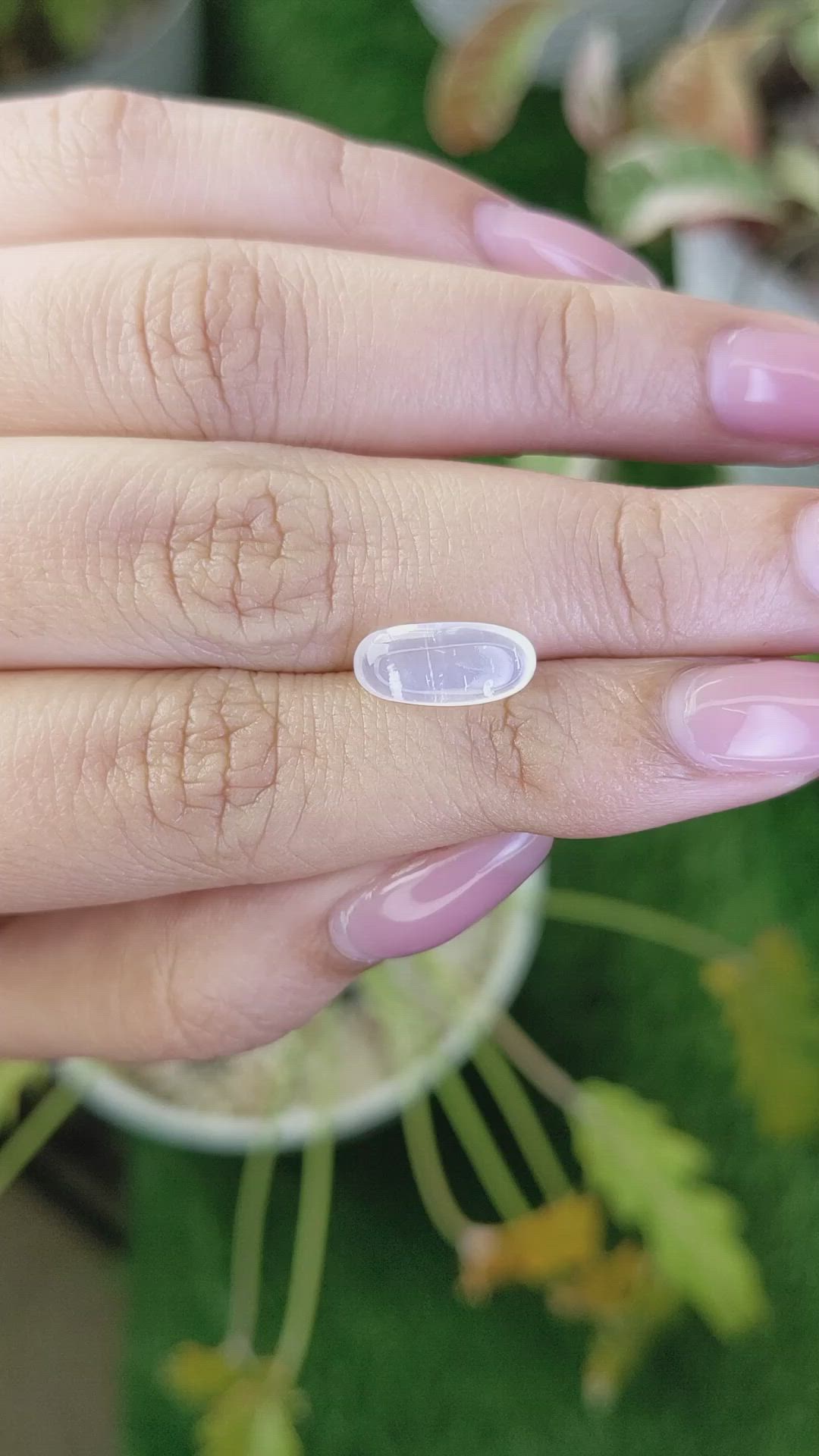 2.35 Ct. White Cabochon Moonstone from Ceylon (Sri Lanka) Size Video