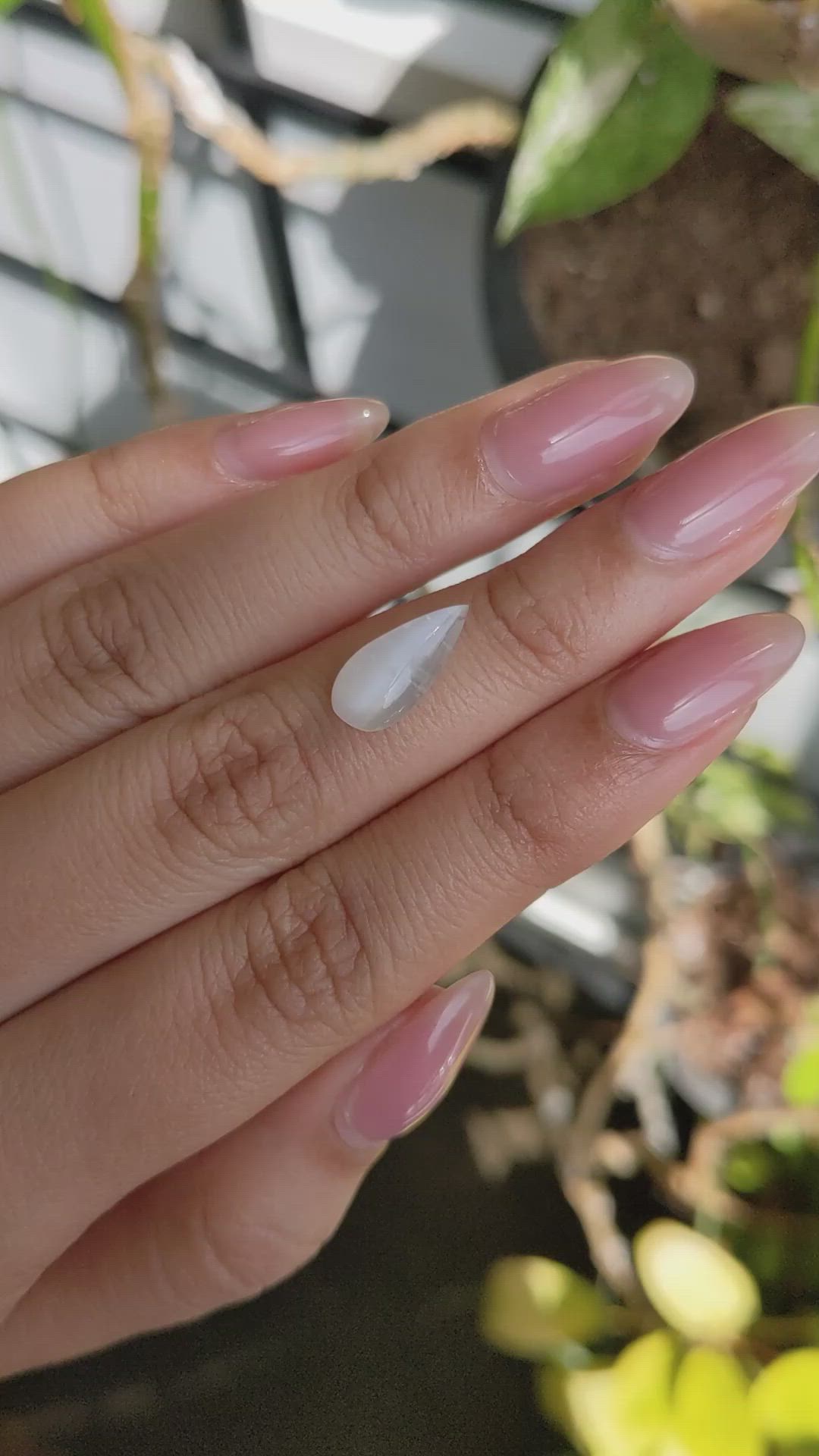 2.54 Ct. White Cabochon Moonstone from Ceylon (Sri Lanka) Size Video