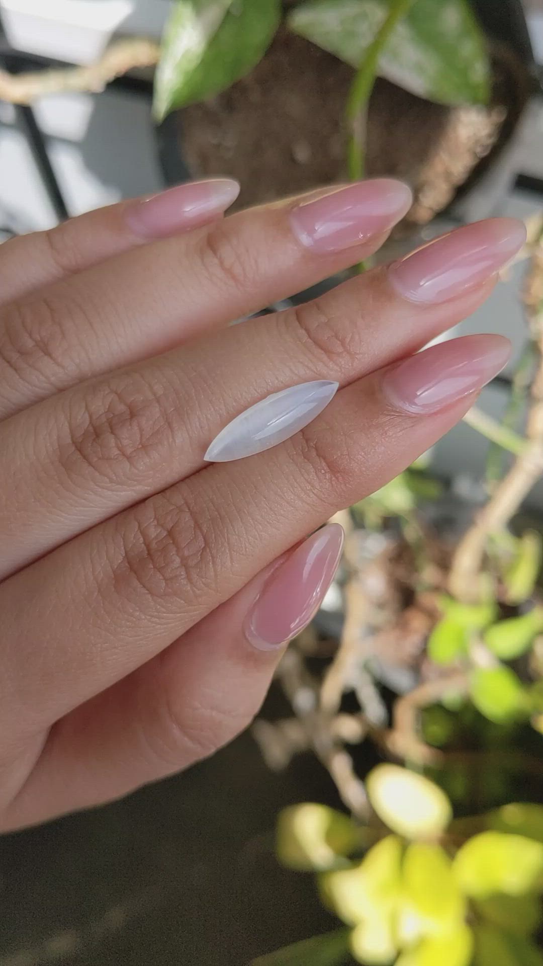 3.28 Ct. White Cabochon Moonstone from Ceylon (Sri Lanka) Size Video