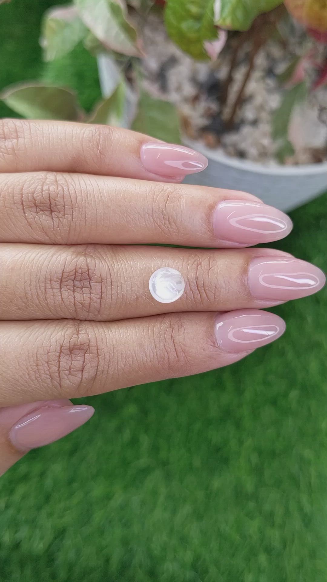 1.41 Ct. White Cabochon Moonstone from Ceylon (Sri Lanka) Size Video