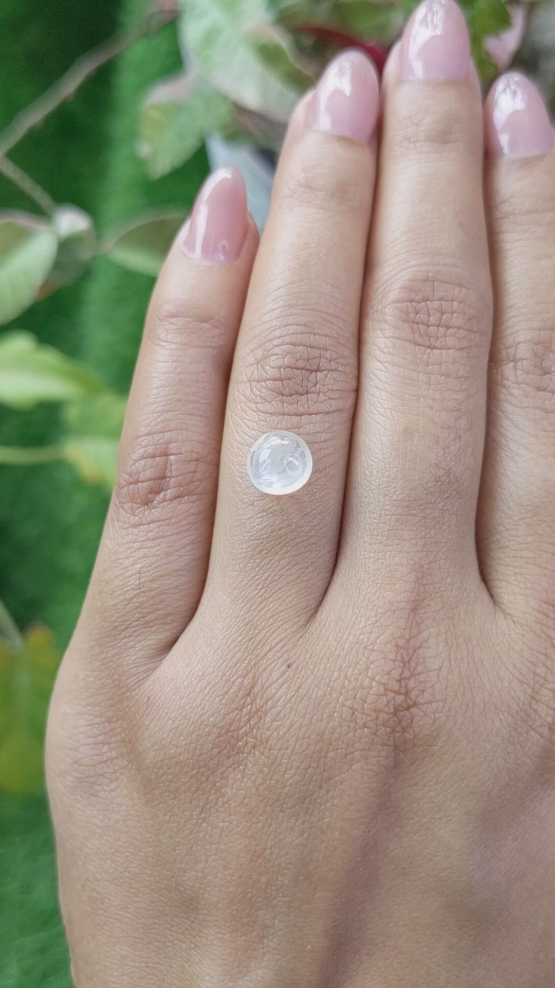1.41 Ct. White Cabochon Moonstone from Ceylon (Sri Lanka) Size Video