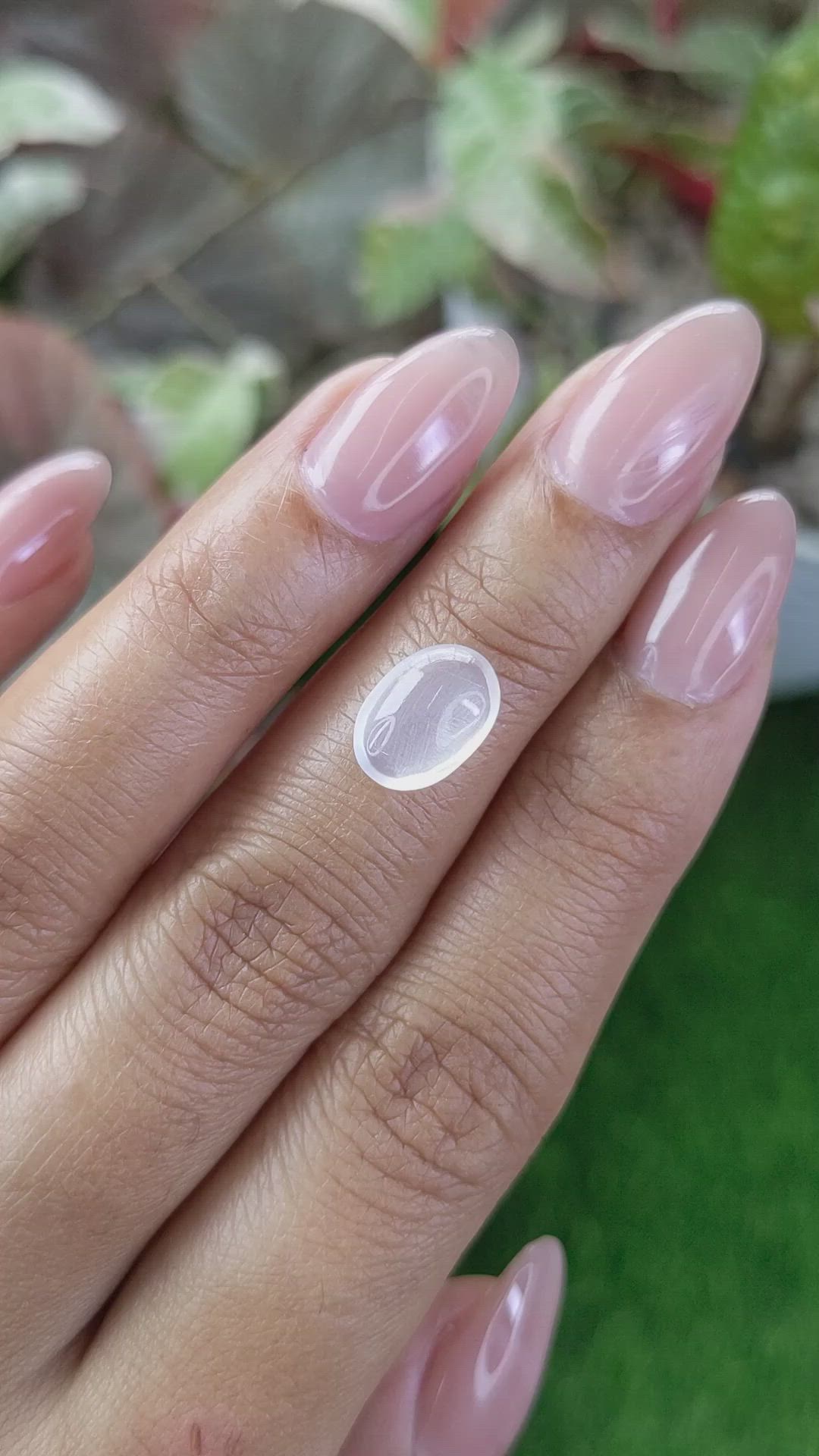 1.92 Ct. White Cabochon Moonstone from Ceylon (Sri Lanka) Size Video