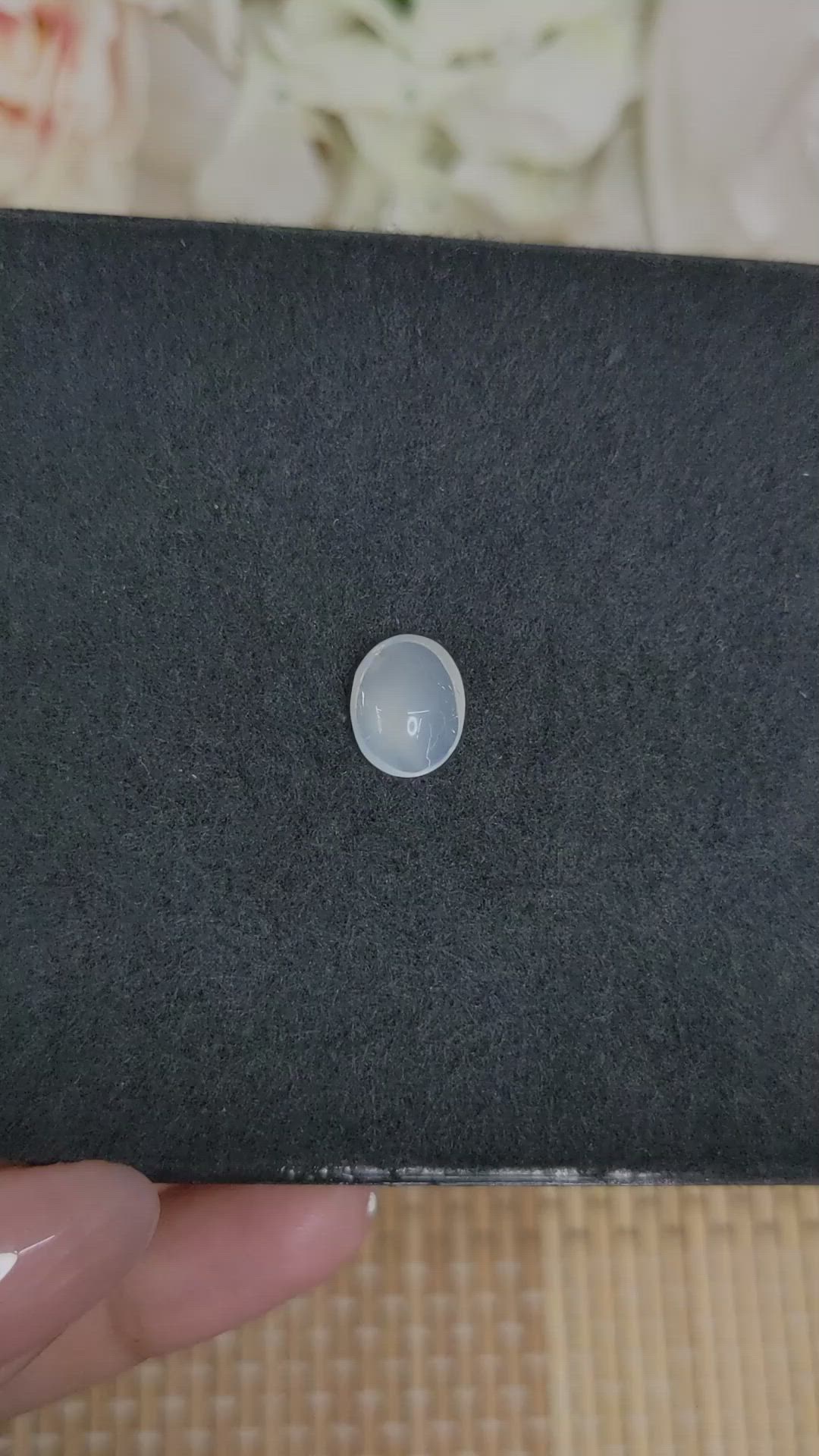 1.93 Ct. White Cabochon Moonstone from Ceylon (Sri Lanka) Size Video