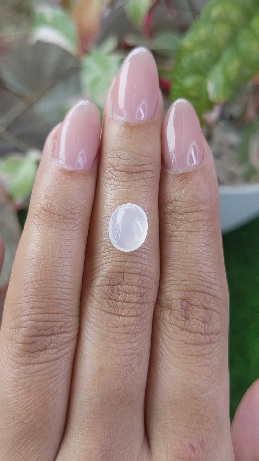 1.93 Ct. White Cabochon Moonstone from Ceylon (Sri Lanka) Size Video