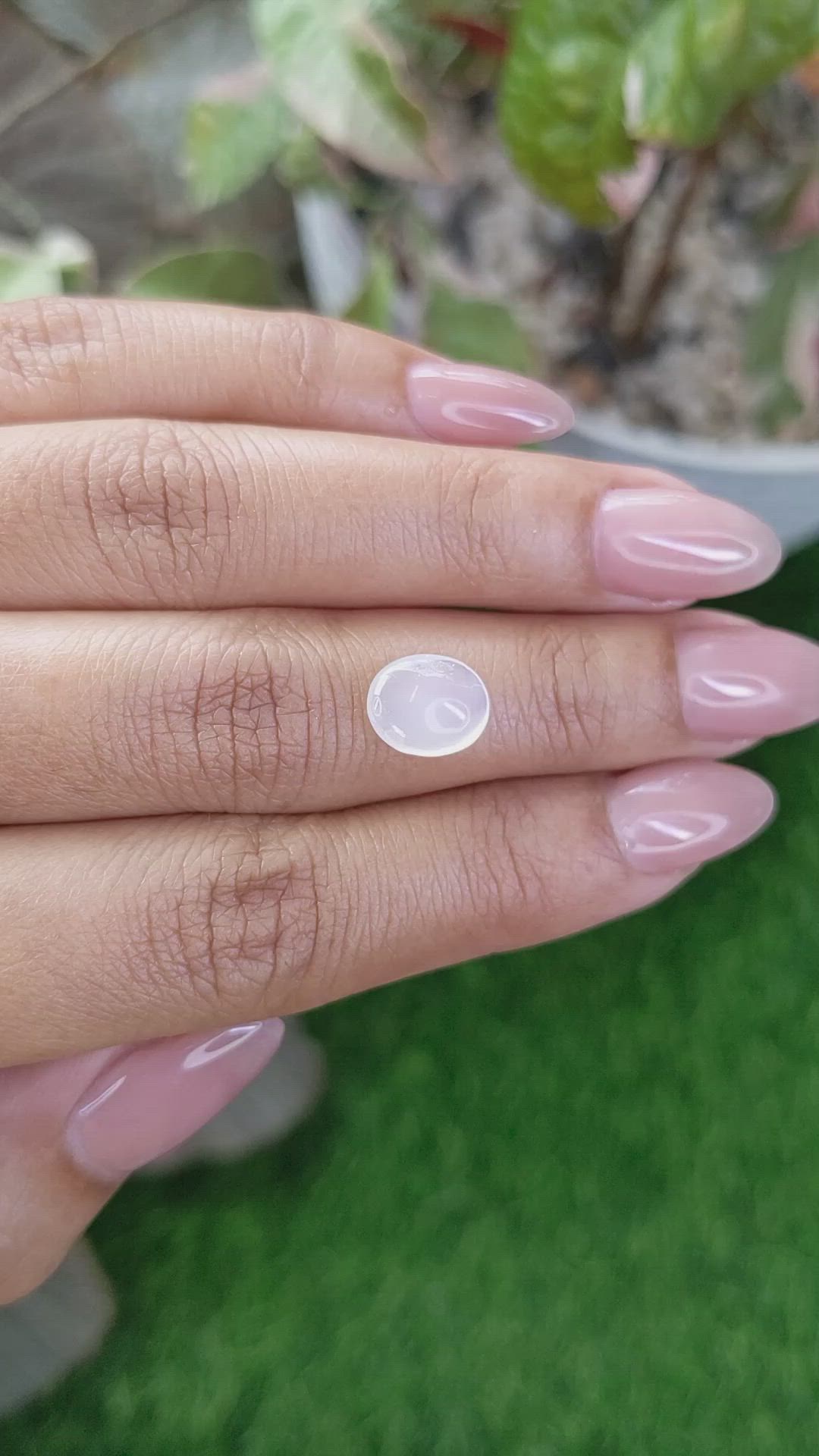1.93 Ct. White Cabochon Moonstone from Ceylon (Sri Lanka) Size Video