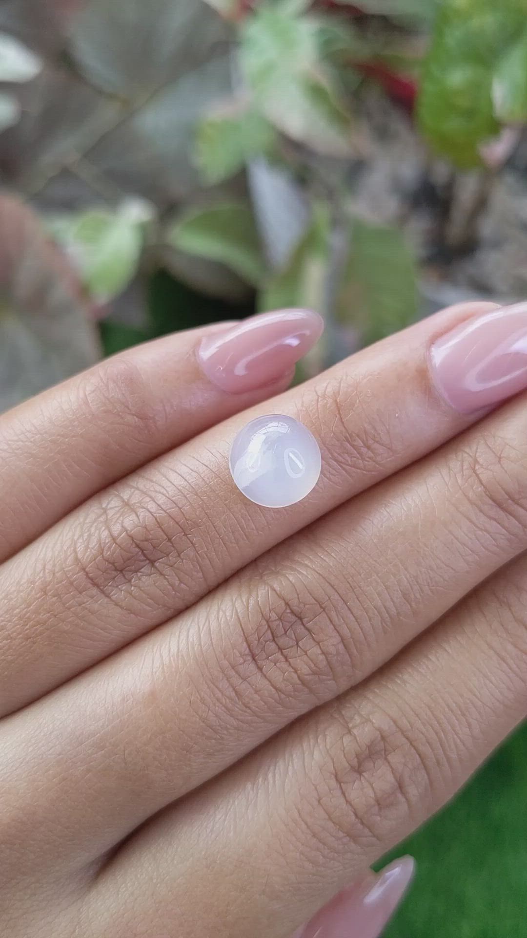 3.08 Ct. White Cabochon Moonstone from Ceylon (Sri Lanka) Size Video