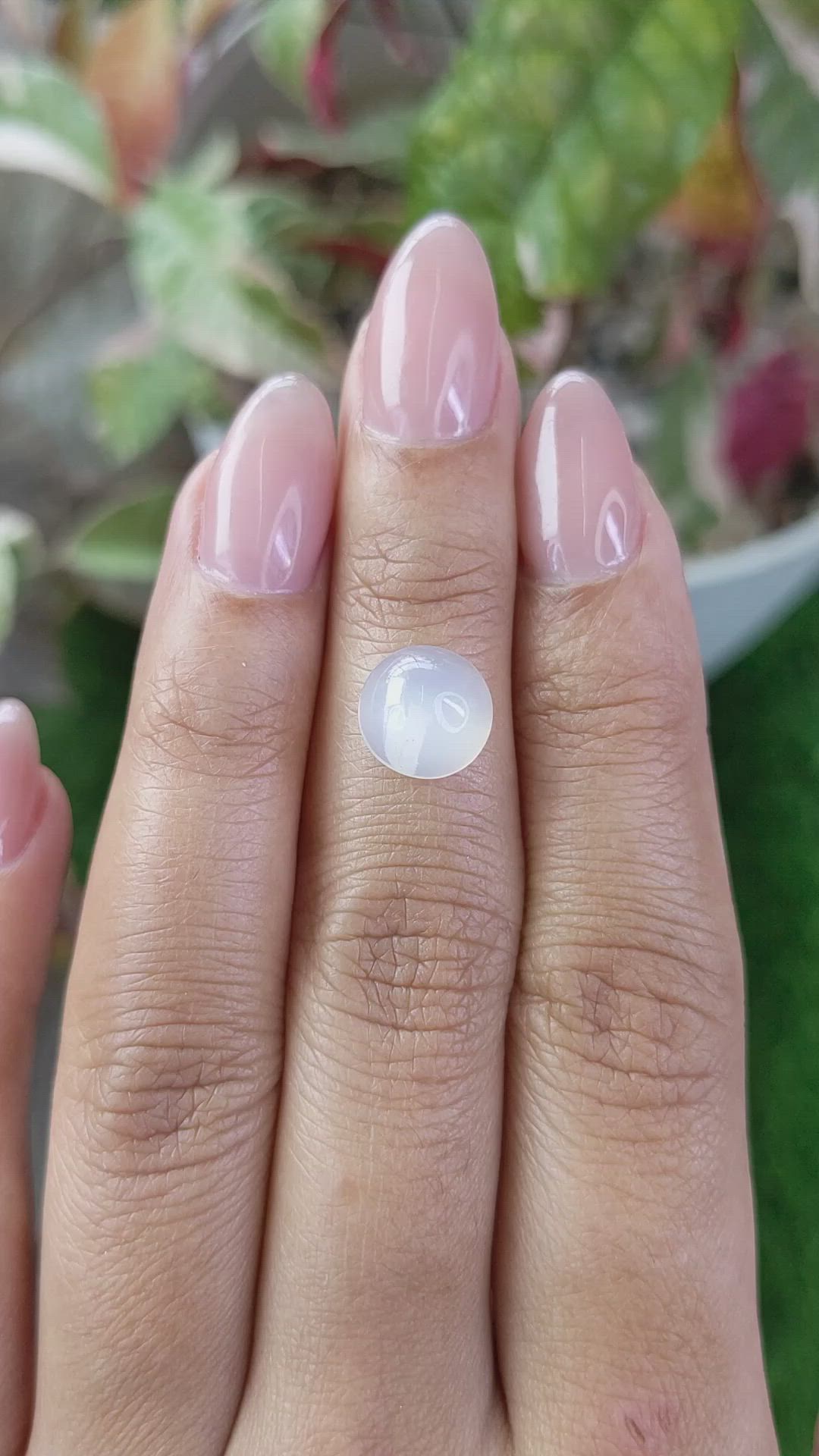 3.08 Ct. White Cabochon Moonstone from Ceylon (Sri Lanka) Size Video