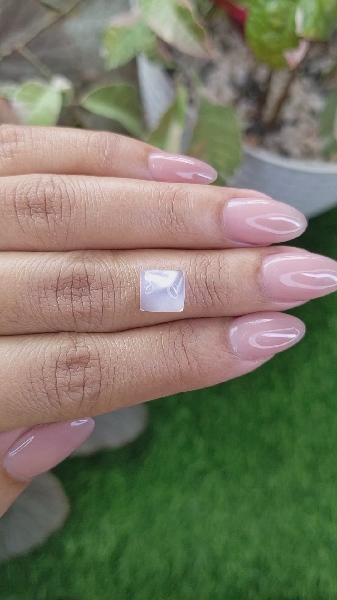 2.91 Ct. White Cabochon Moonstone from Ceylon (Sri Lanka) Size Video