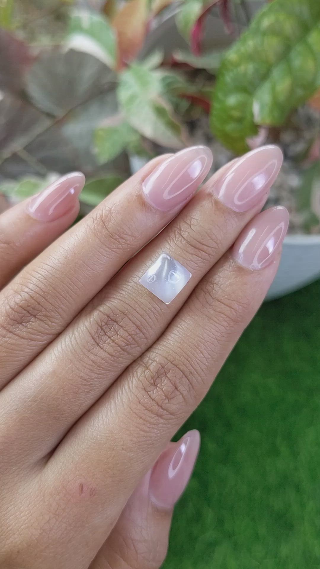 2.91 Ct. White Cabochon Moonstone from Ceylon (Sri Lanka) Size Video
