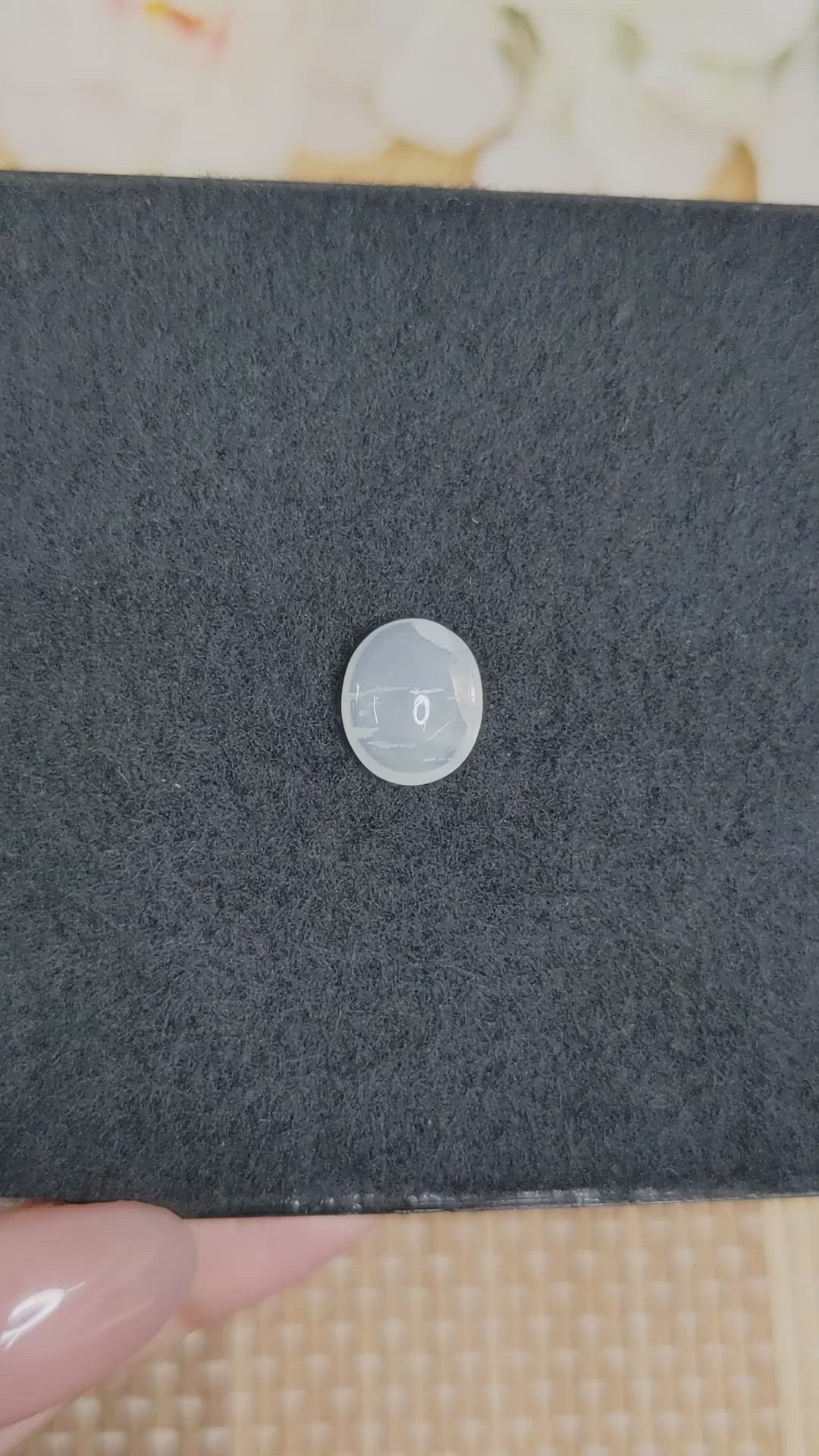 2.81 Ct. White Cabochon Moonstone from Ceylon (Sri Lanka) Size Video