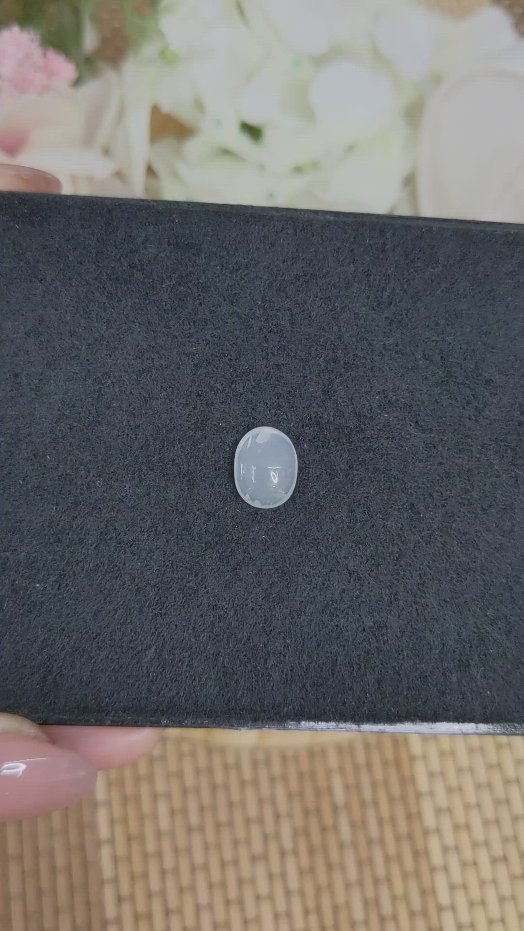2.49 Ct. White Cabochon Moonstone from Ceylon (Sri Lanka) Size Video