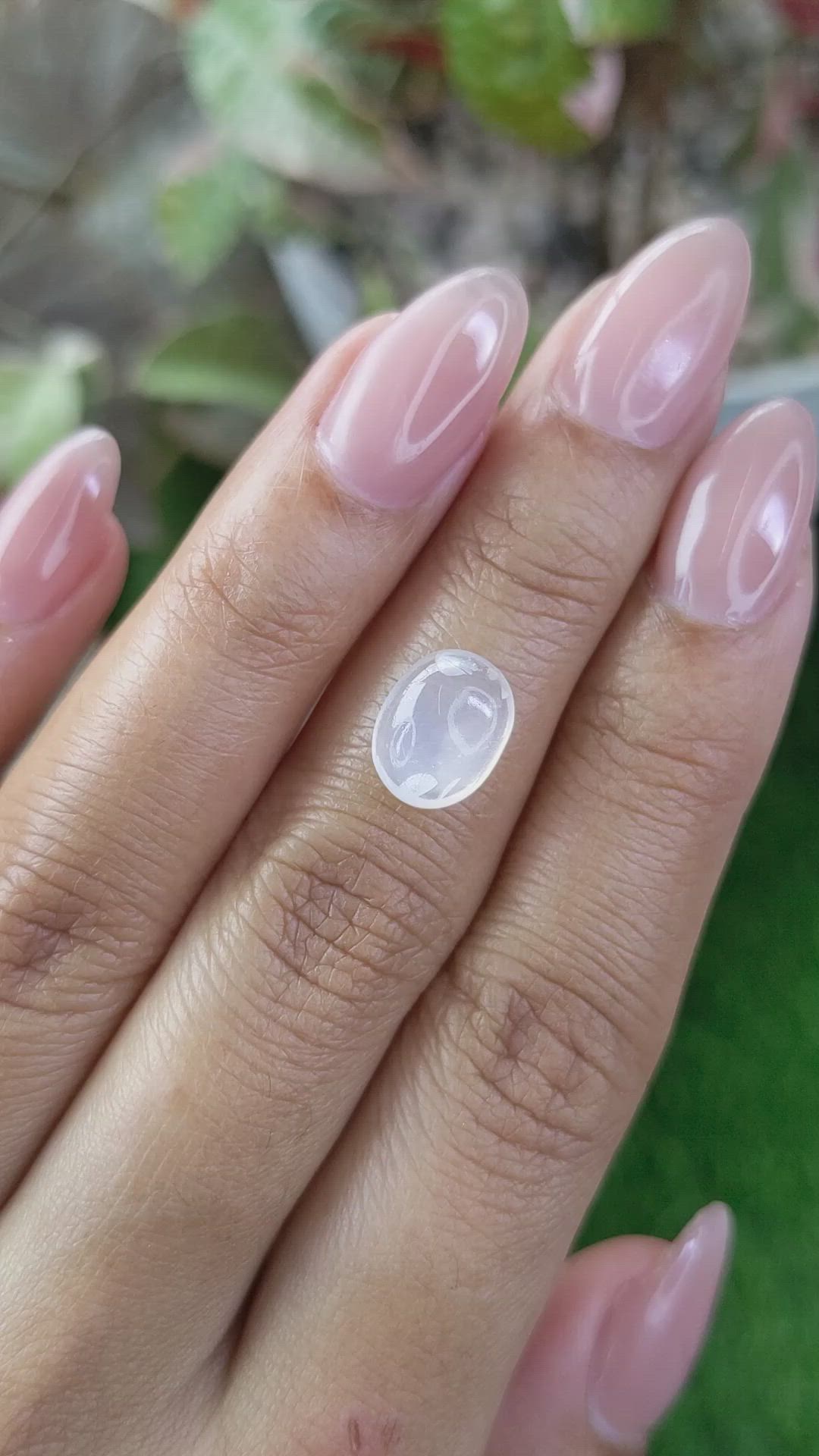 2.49 Ct. White Cabochon Moonstone from Ceylon (Sri Lanka) Size Video