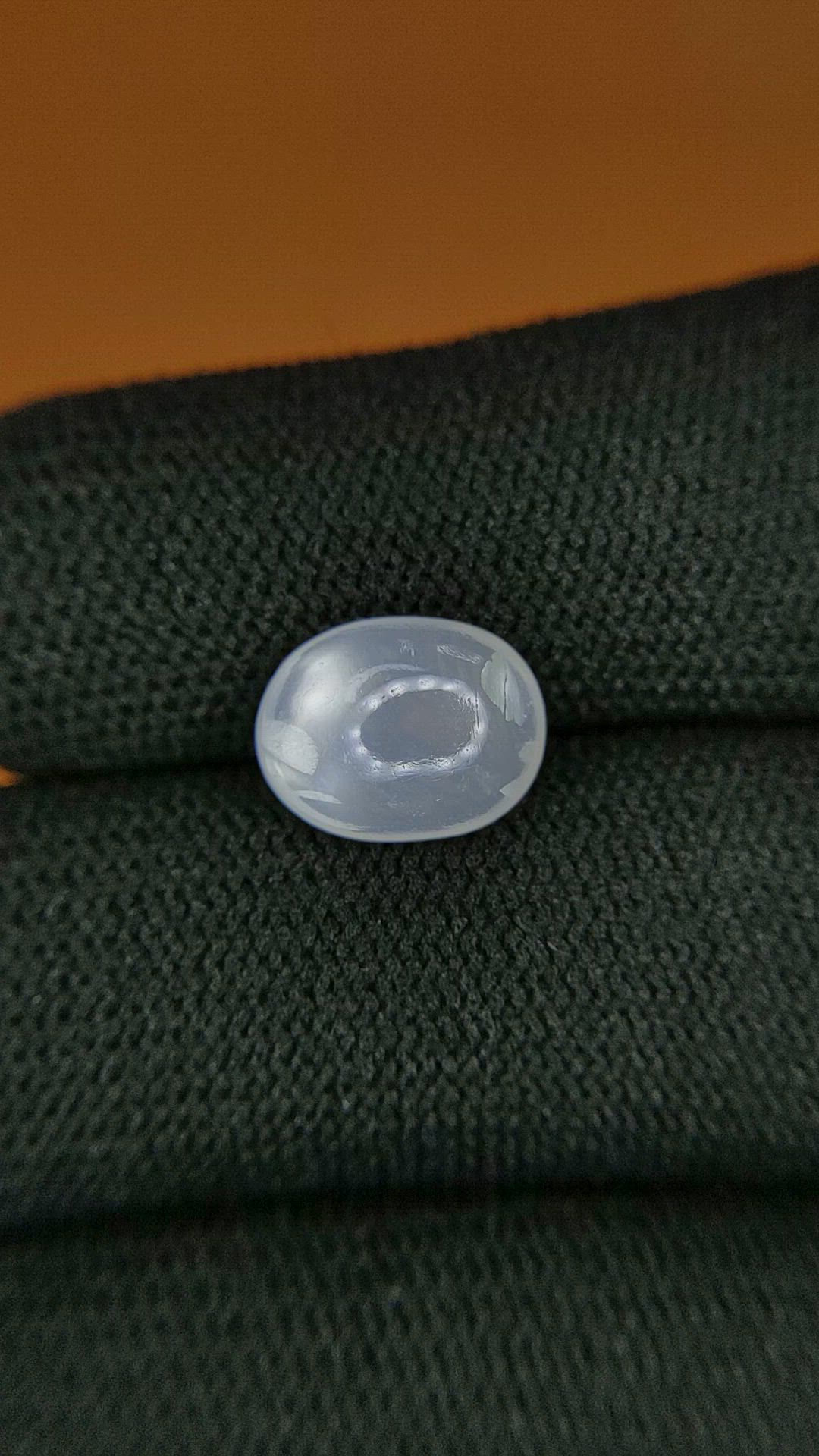 2.49 Ct. White Cabochon Moonstone from Ceylon (Sri Lanka) Size Video