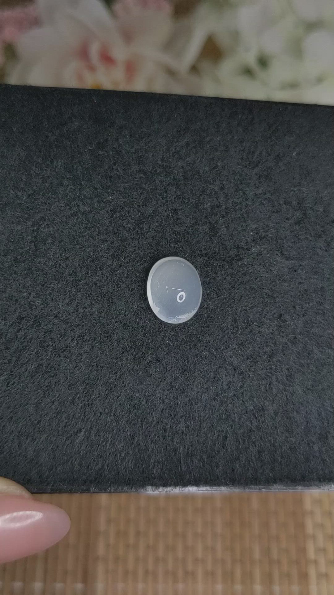 3.40 Ct. White Cabochon Moonstone from Ceylon (Sri Lanka) Size Video