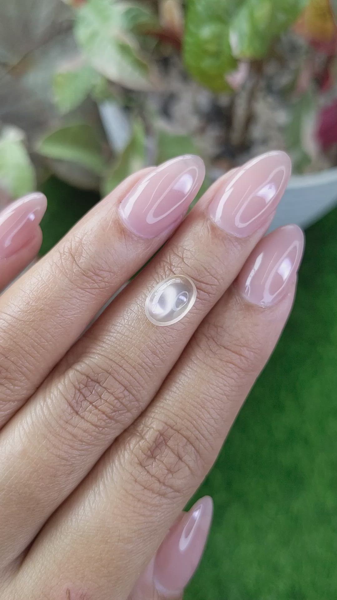 2.06 Ct. Yellow Cabochon Moonstone from Ceylon (Sri Lanka) Size Video