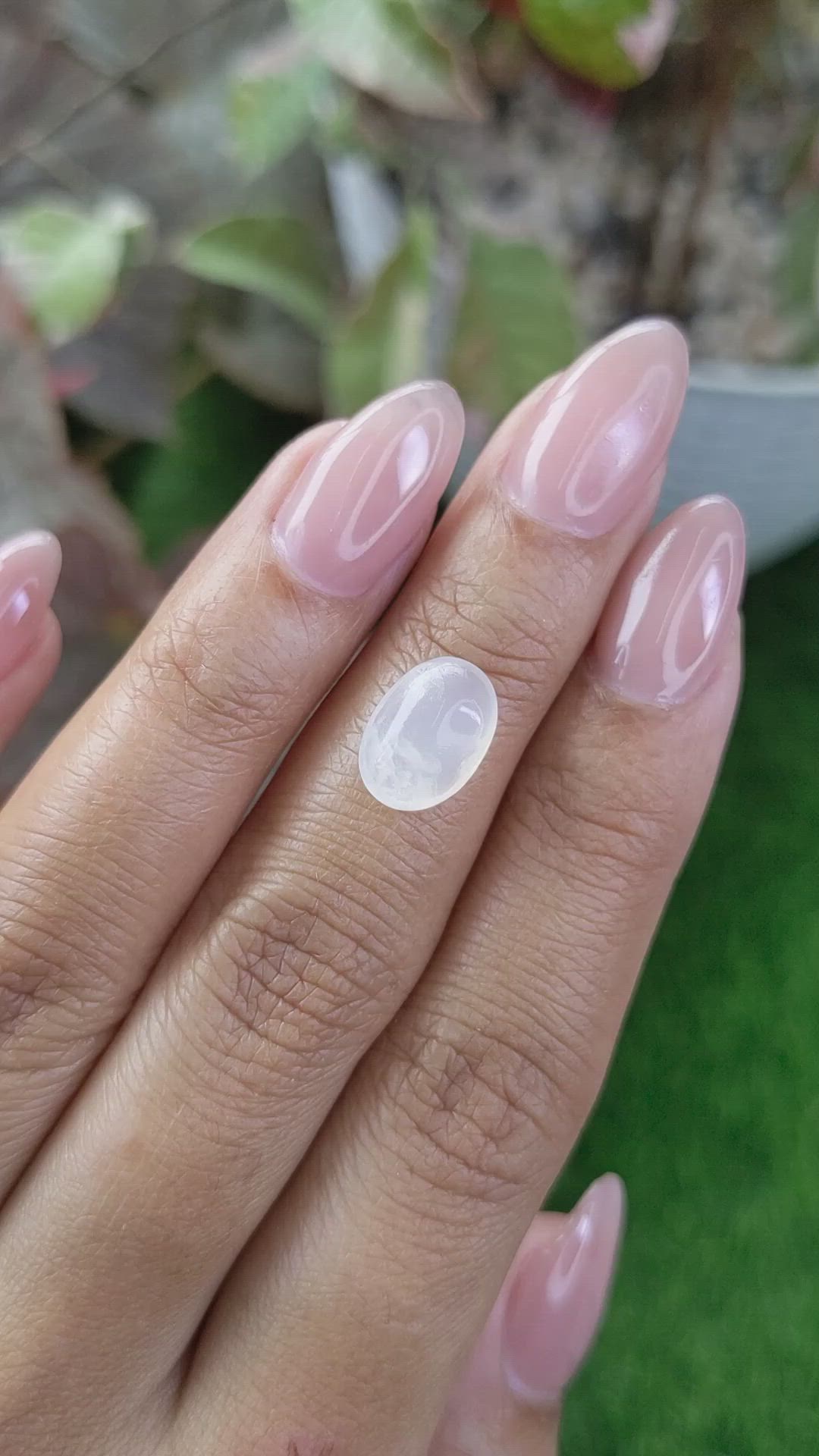2.71 Ct. White Cabochon Moonstone from Ceylon (Sri Lanka) Size Video